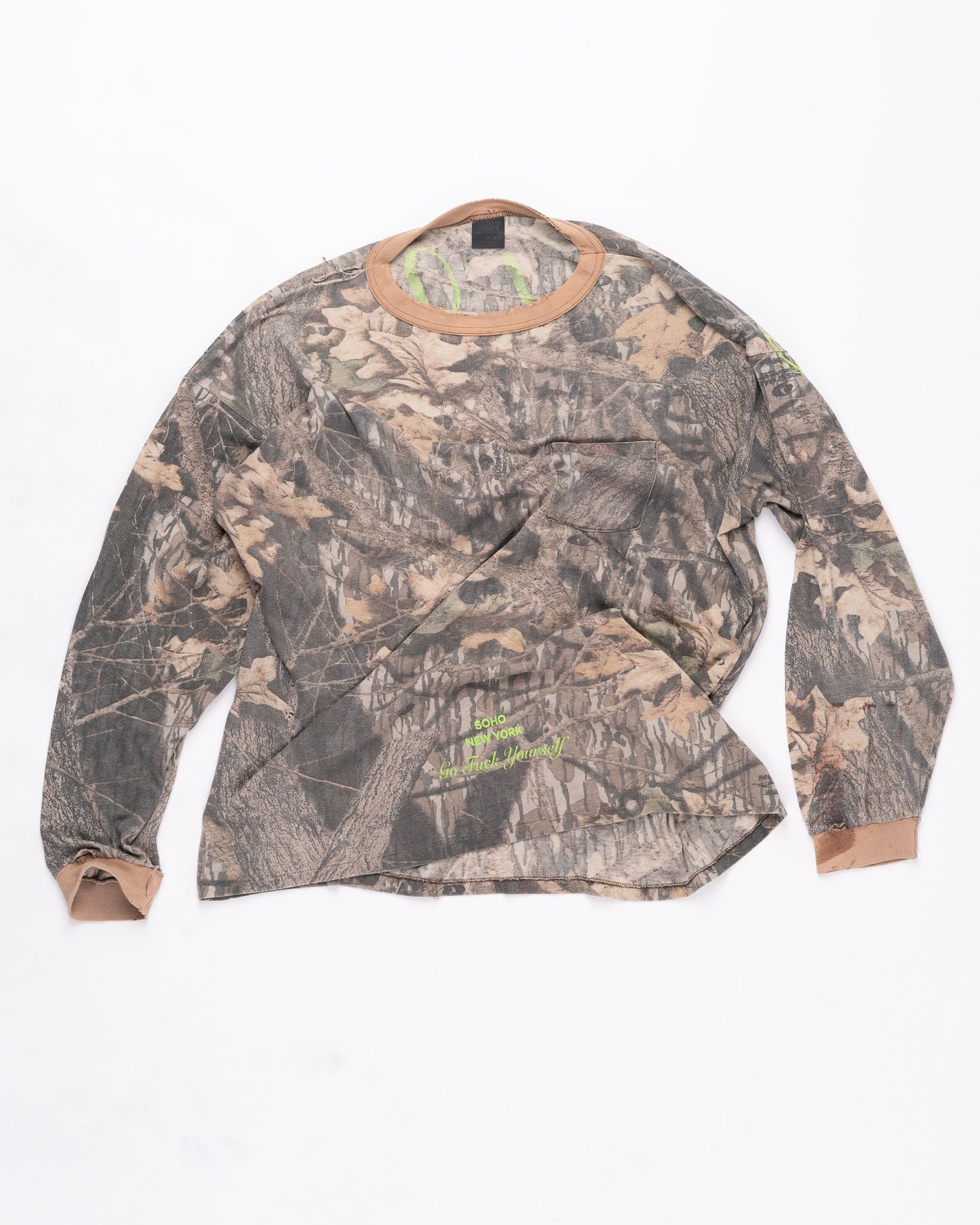 Real Tree Camo Long Sleeve with Tan Ribbing Size: XXLarge