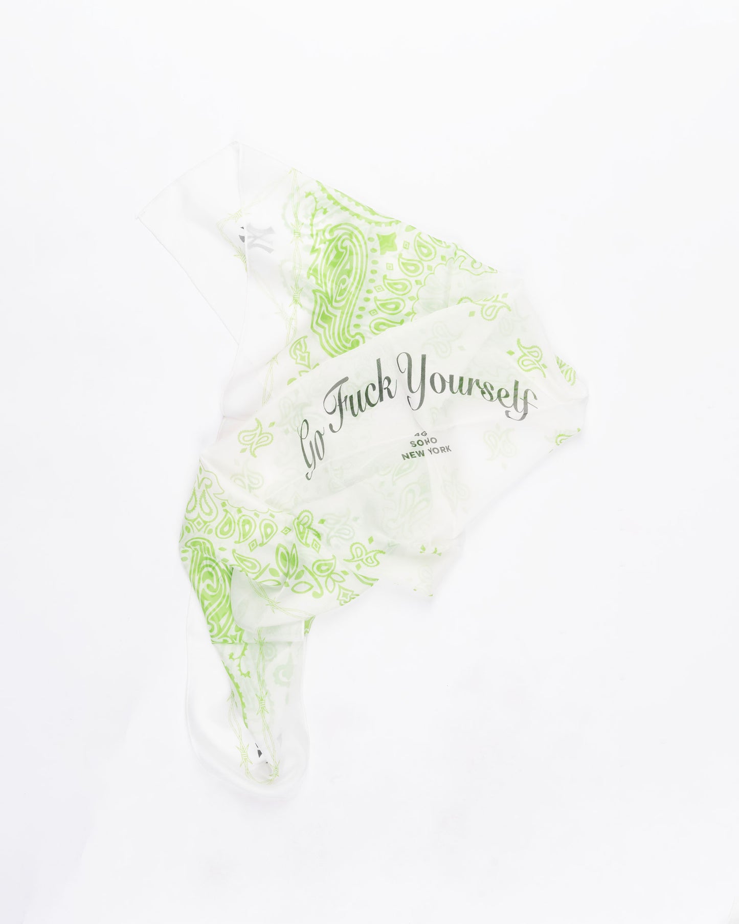 White and Green GFYS Silk Bandana
