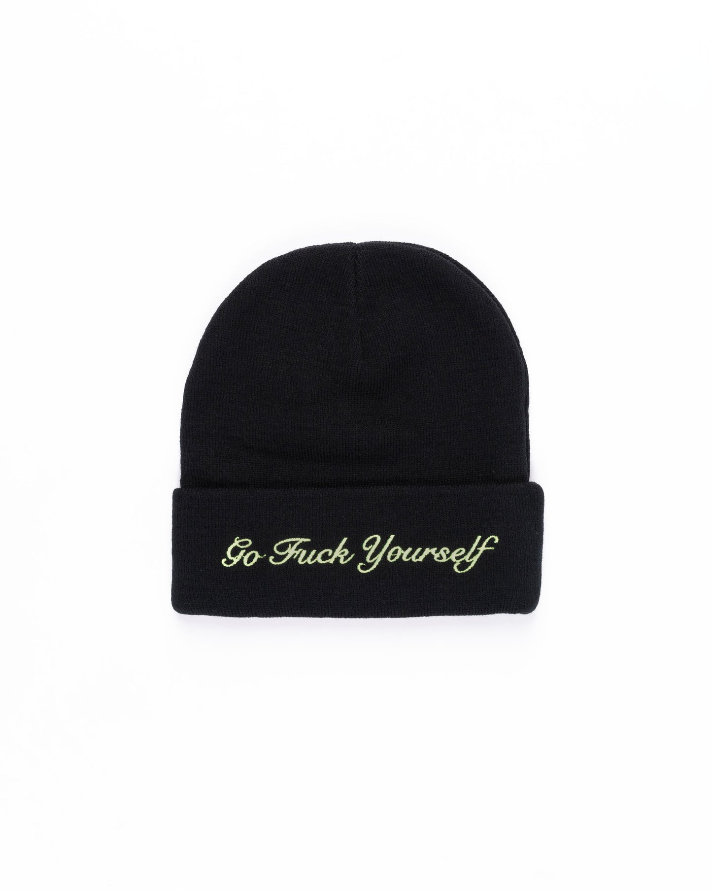 4G Black Beanie with green Embroidery