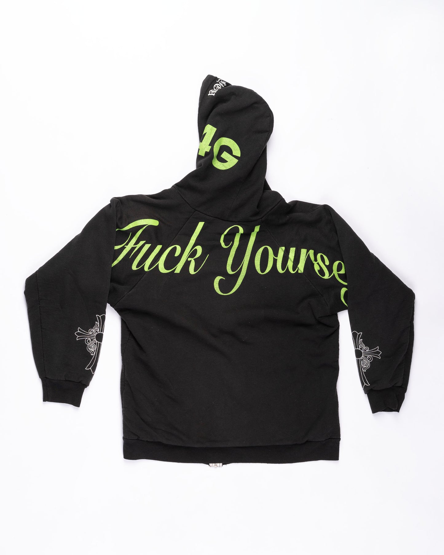 Black with White Chrome Hearts Hoodie Size: Large