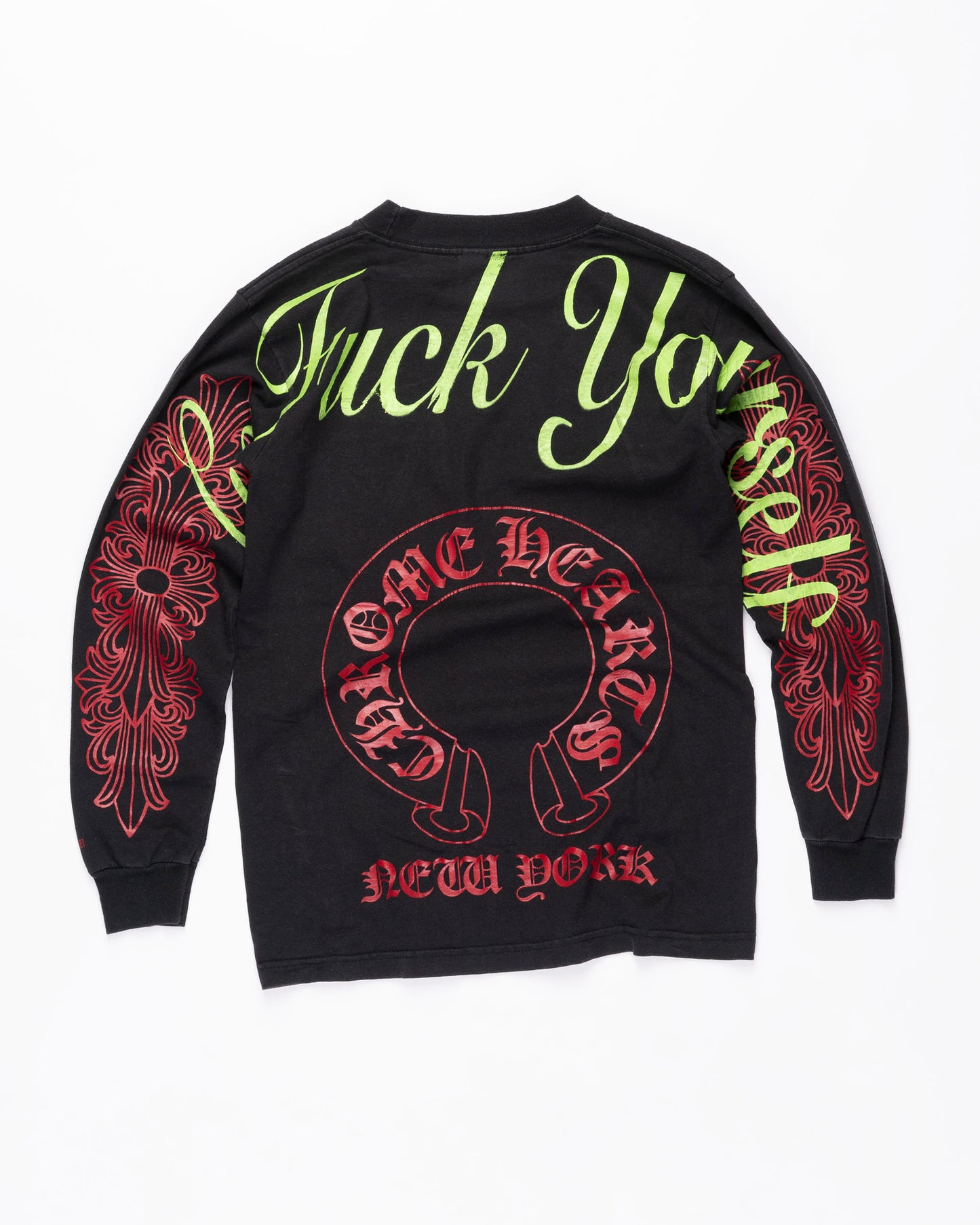 Black And Red Chrome Hearts Long Sleeve Size: Small