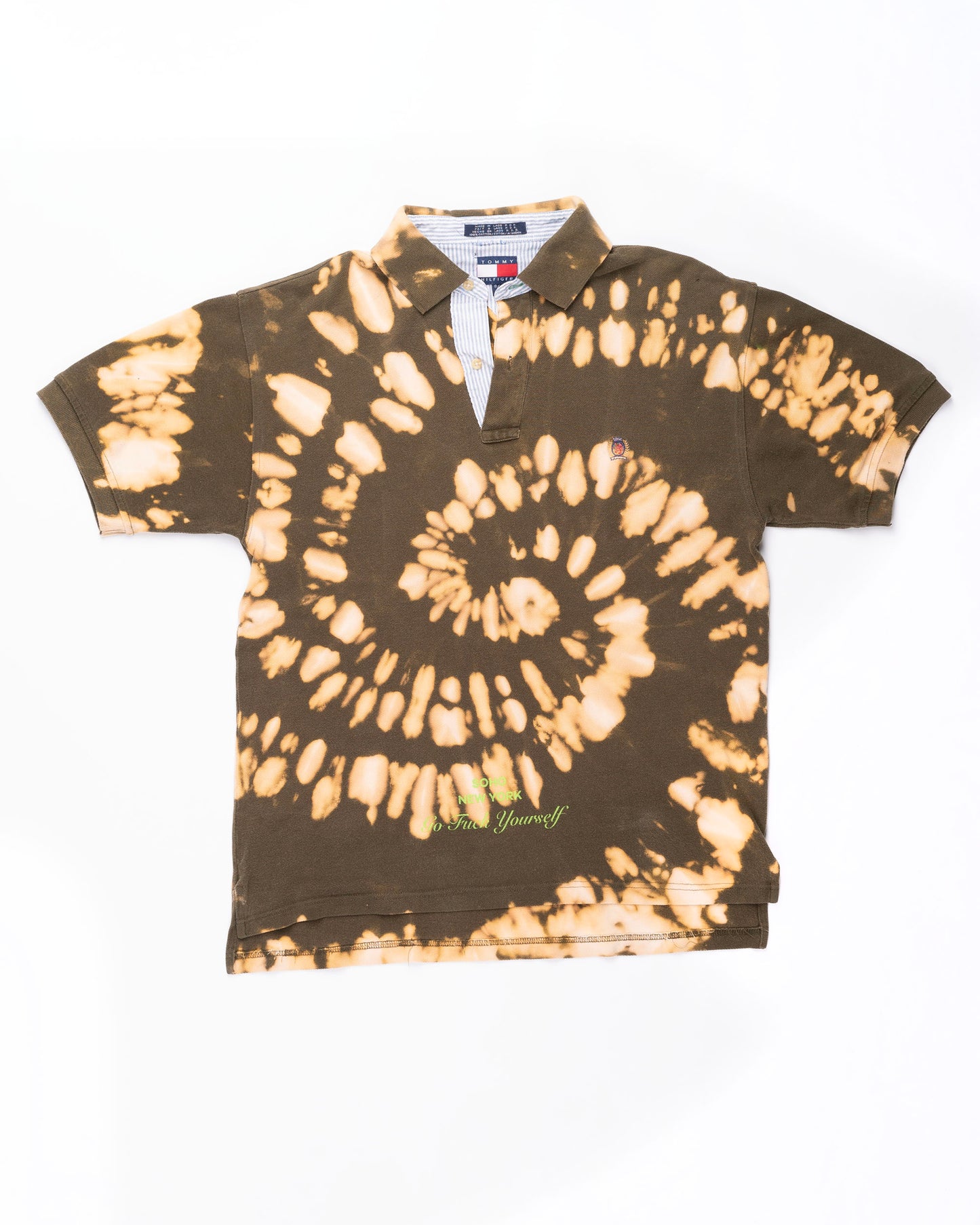 Bleach Tie Dye Tommy Hilfiger Polo Size: Small