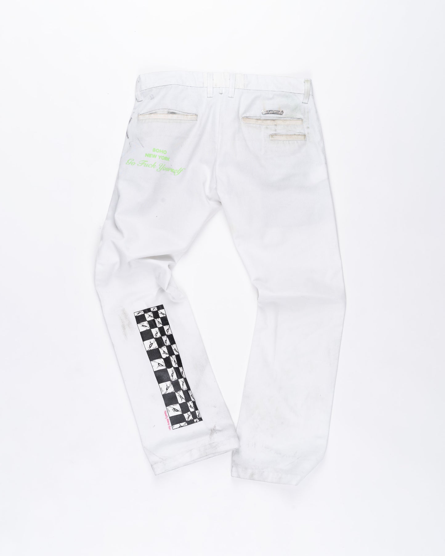 Dirty White Matty Boy Chrome Hearts Pants Size: 34