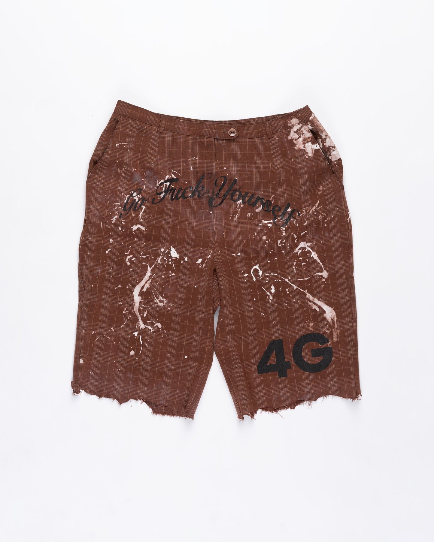 Brown Plaid Shorts Size: Large