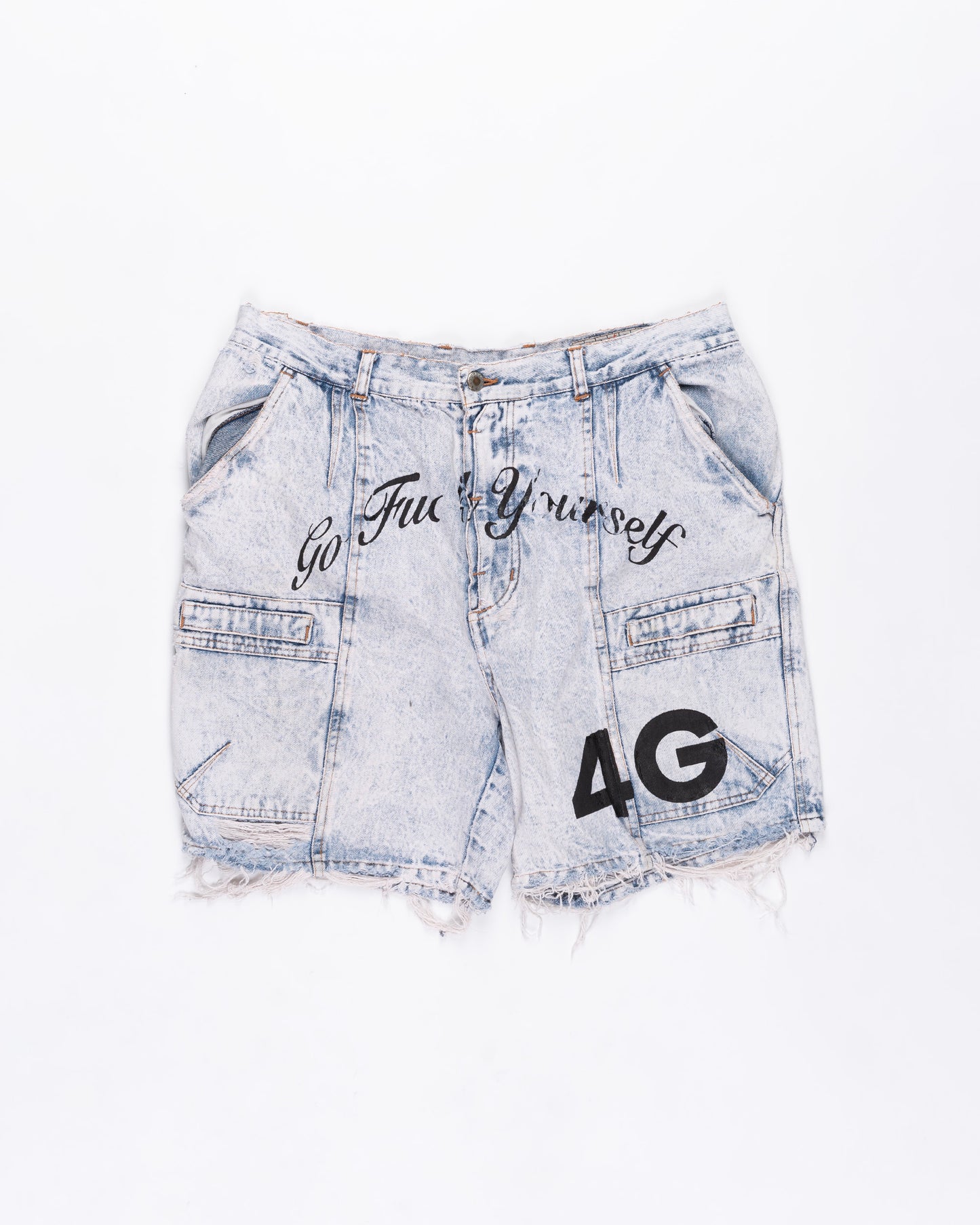 Acid Wash Denim Shorts Size: 36