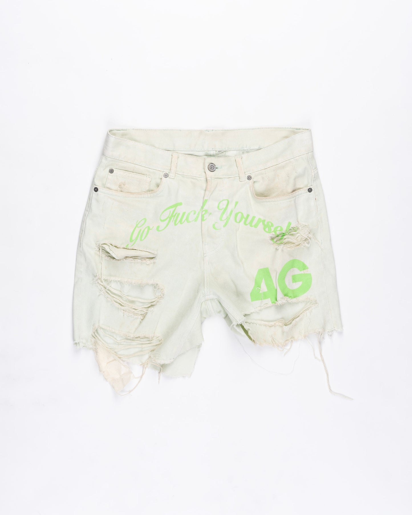 Light Green Cut Off Shorts Size: 34