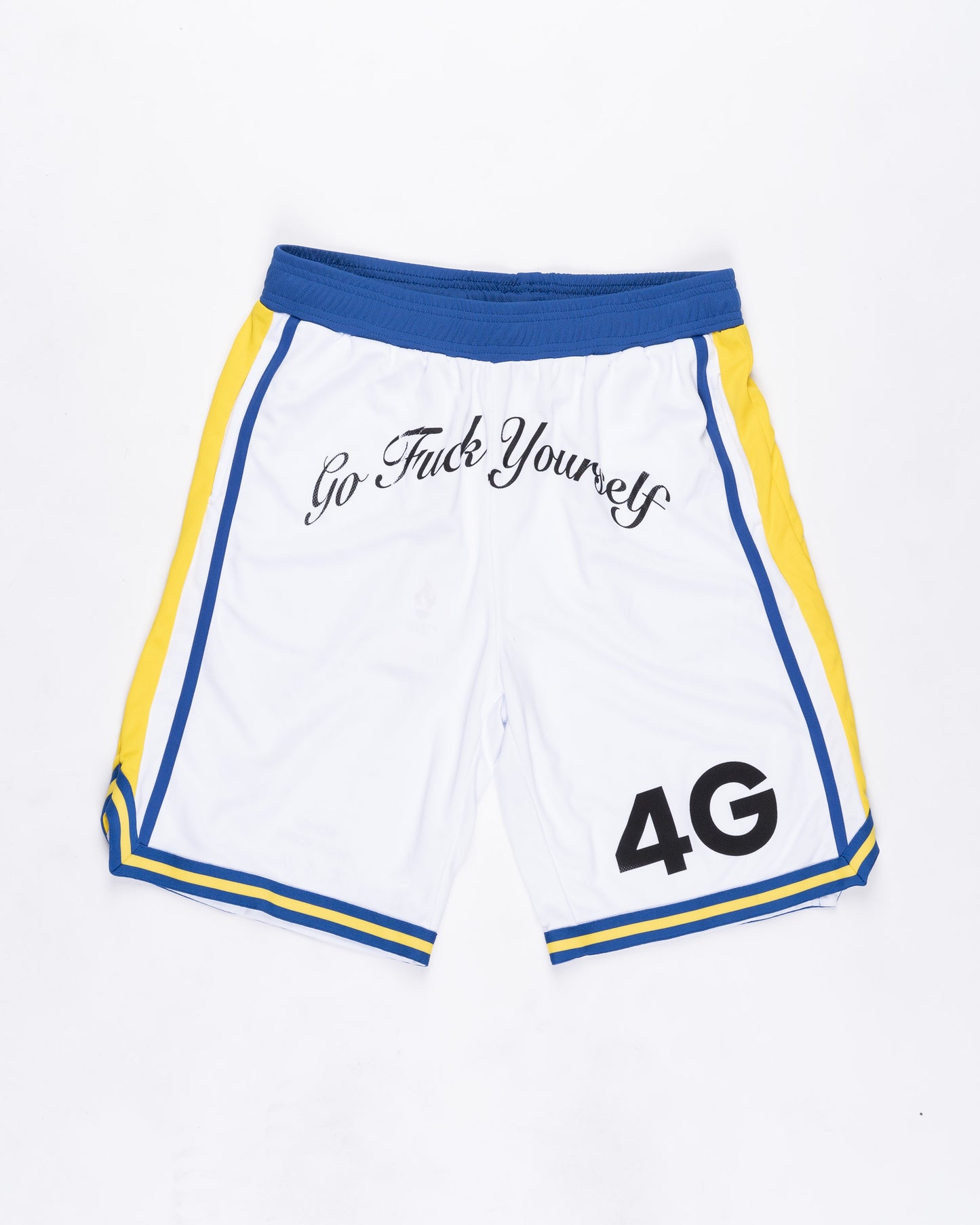 Blue White and Yellow Basketball Shorts Size: Large