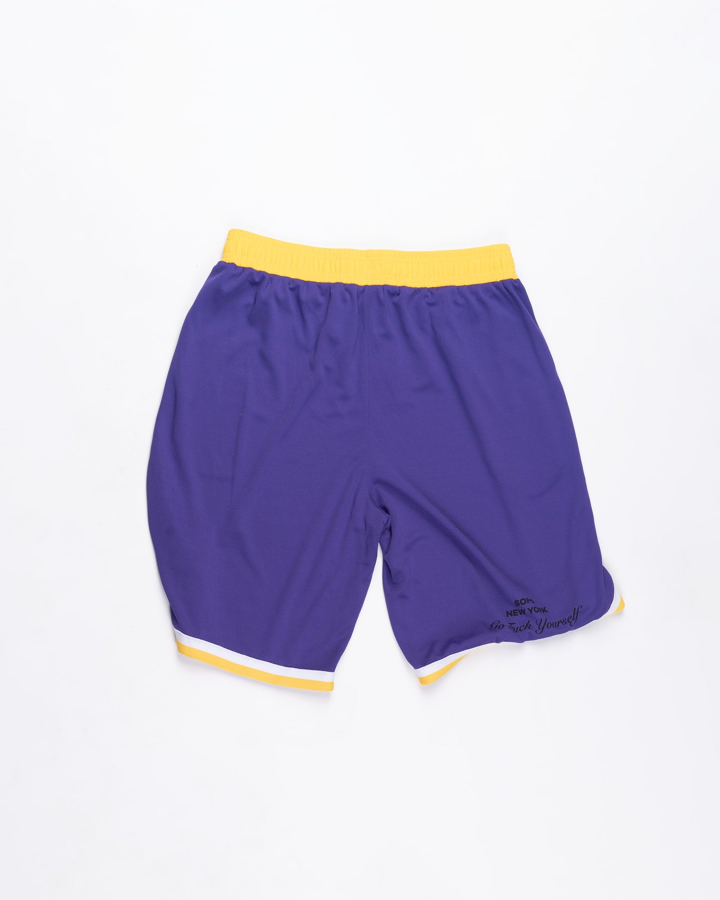 Purple and Gold Basketball Shorts Size: Large