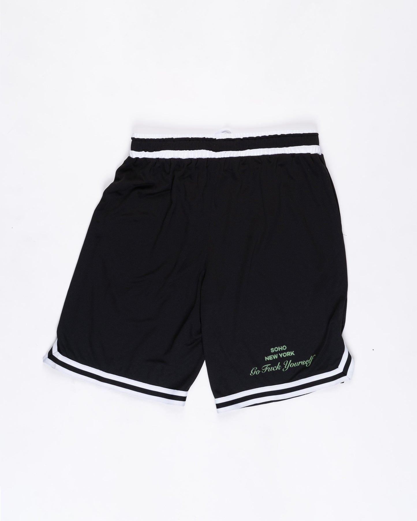 Black with White Waistband Basketball Shorts Size: Large
