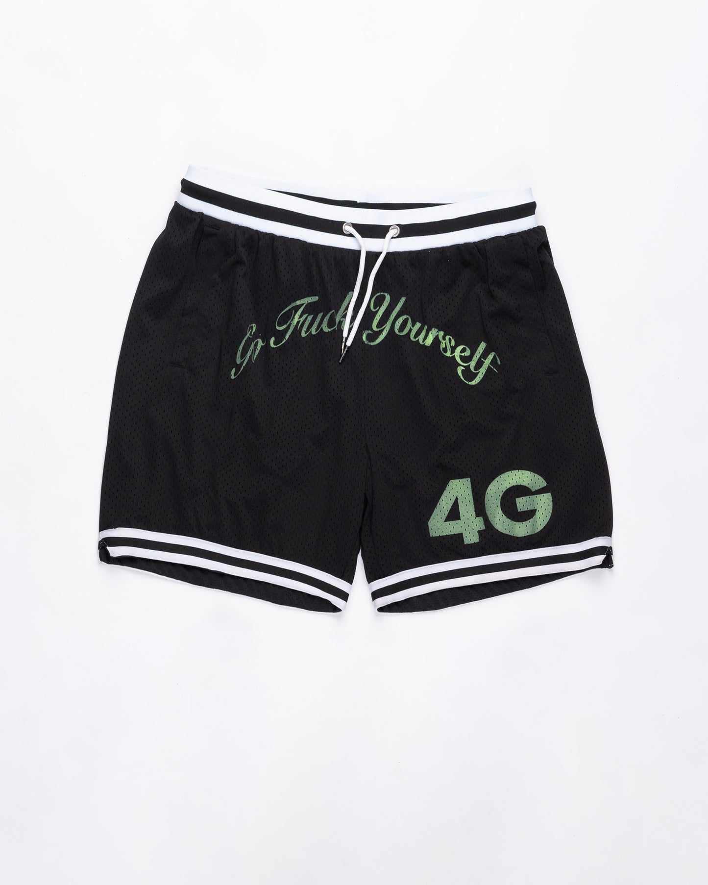 Black with White Waistband Basketball Shorts Size: Large