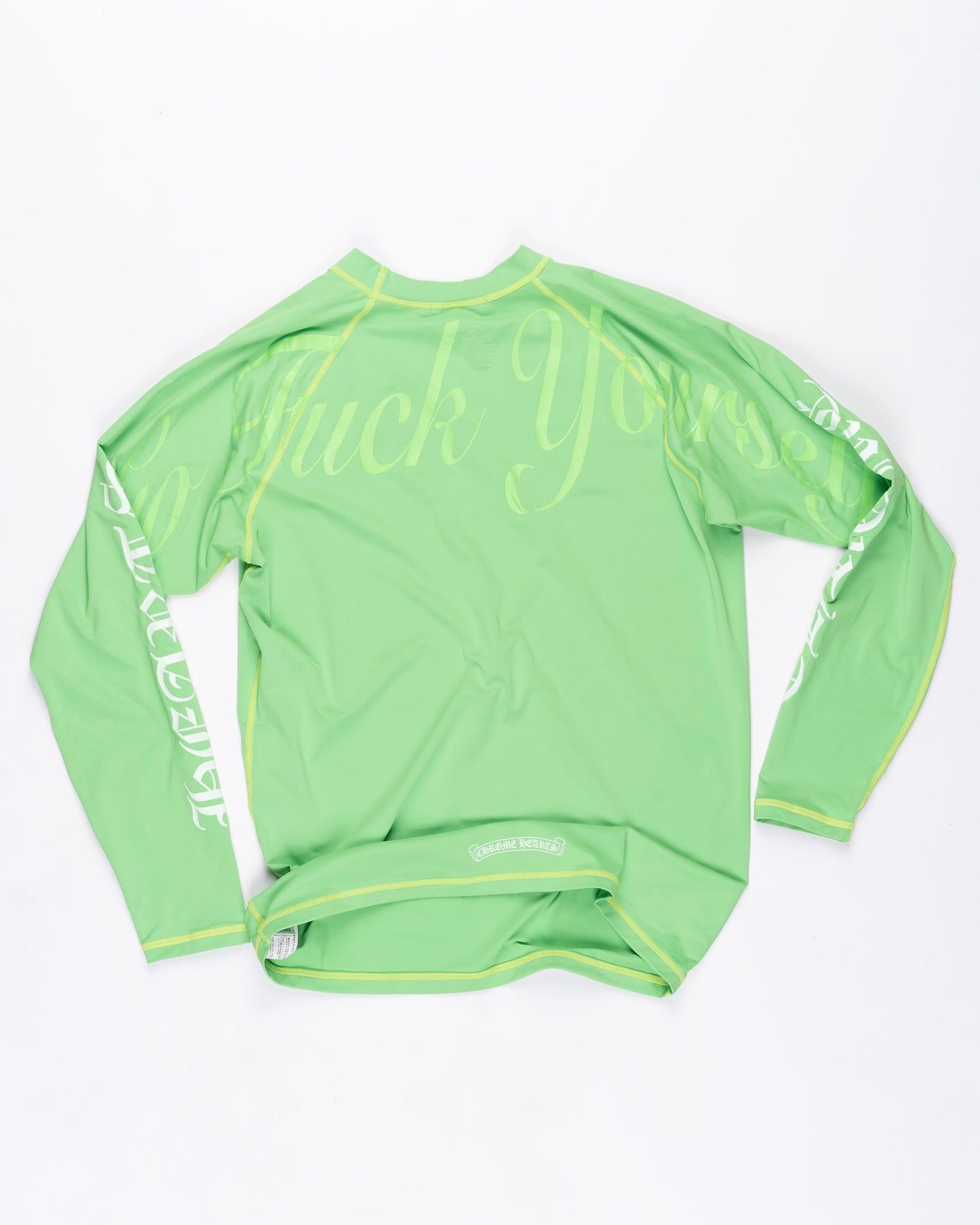 Lime Green Chrome Hearts Rash Guard Size: Large