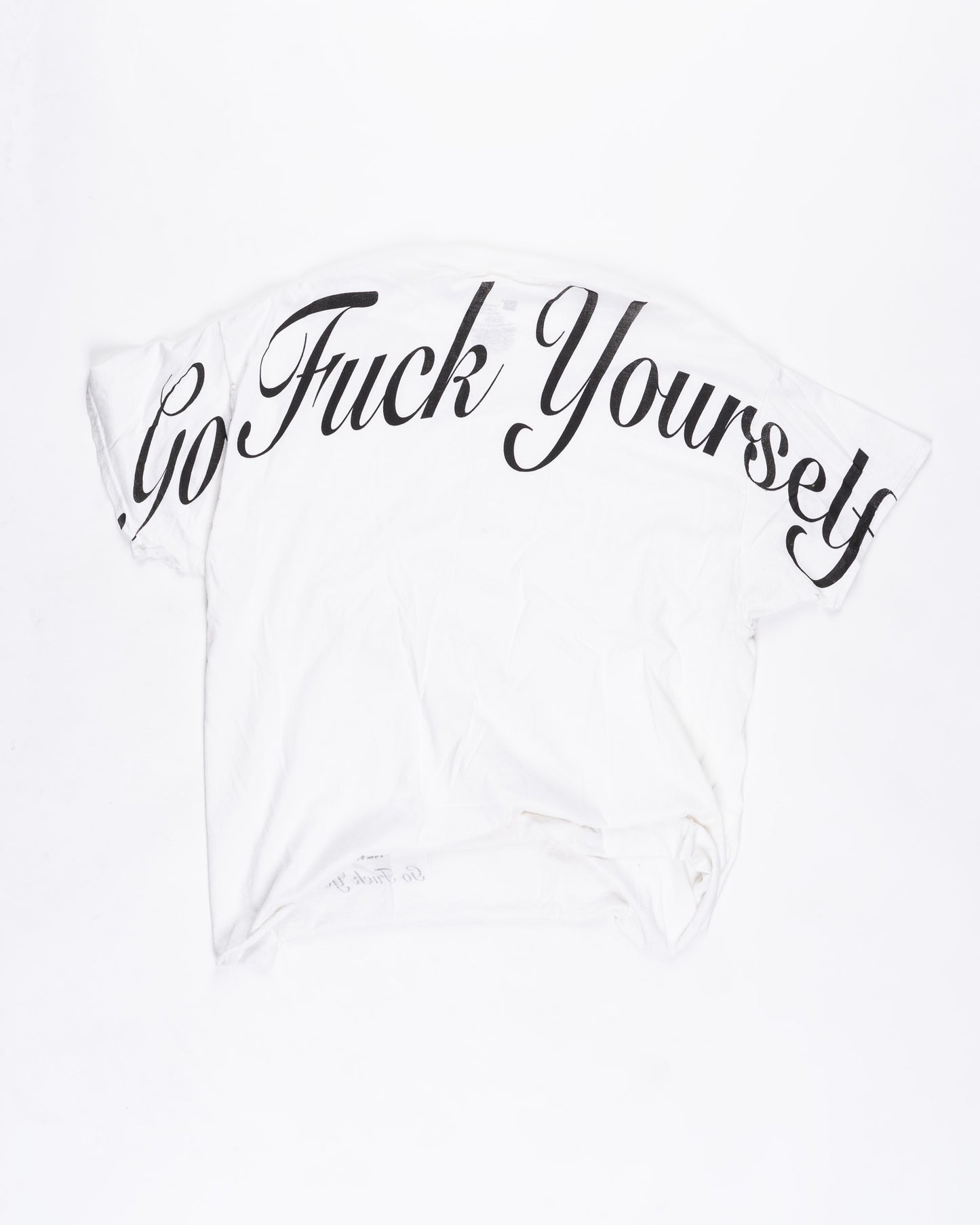 White With Black Print T-Shirt Size: Medium