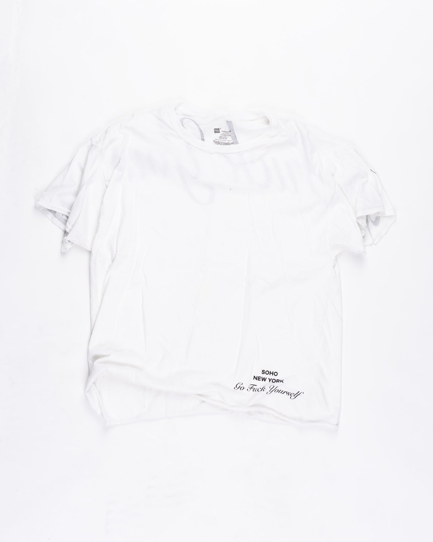 White With Black Print T-Shirt Size: Medium