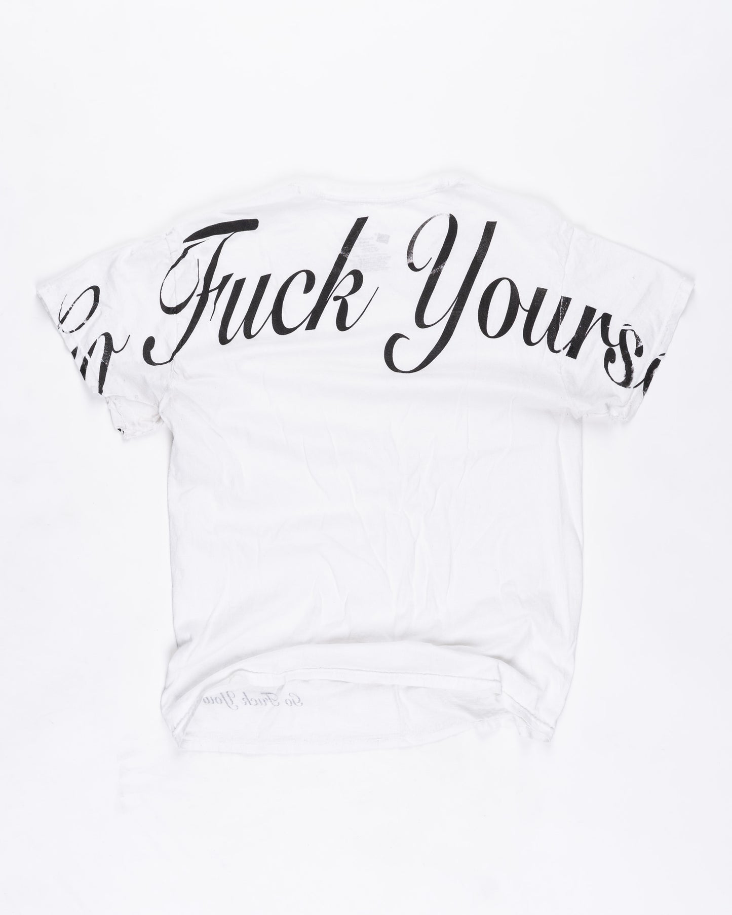 White With Black Print T-Shirt Size: XLarge