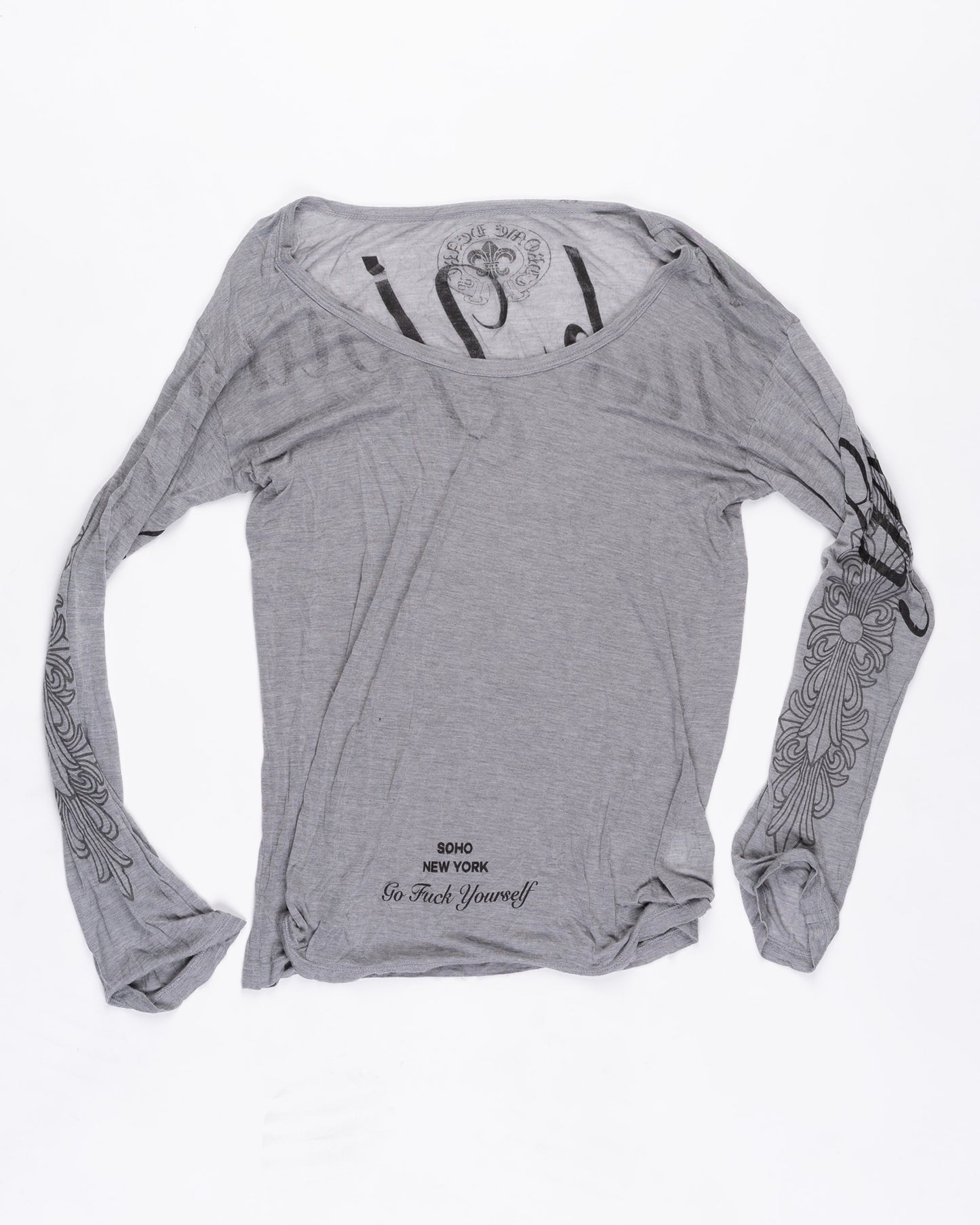 Womans Gray Chrome Hearts Long Sleeve Size: Medium