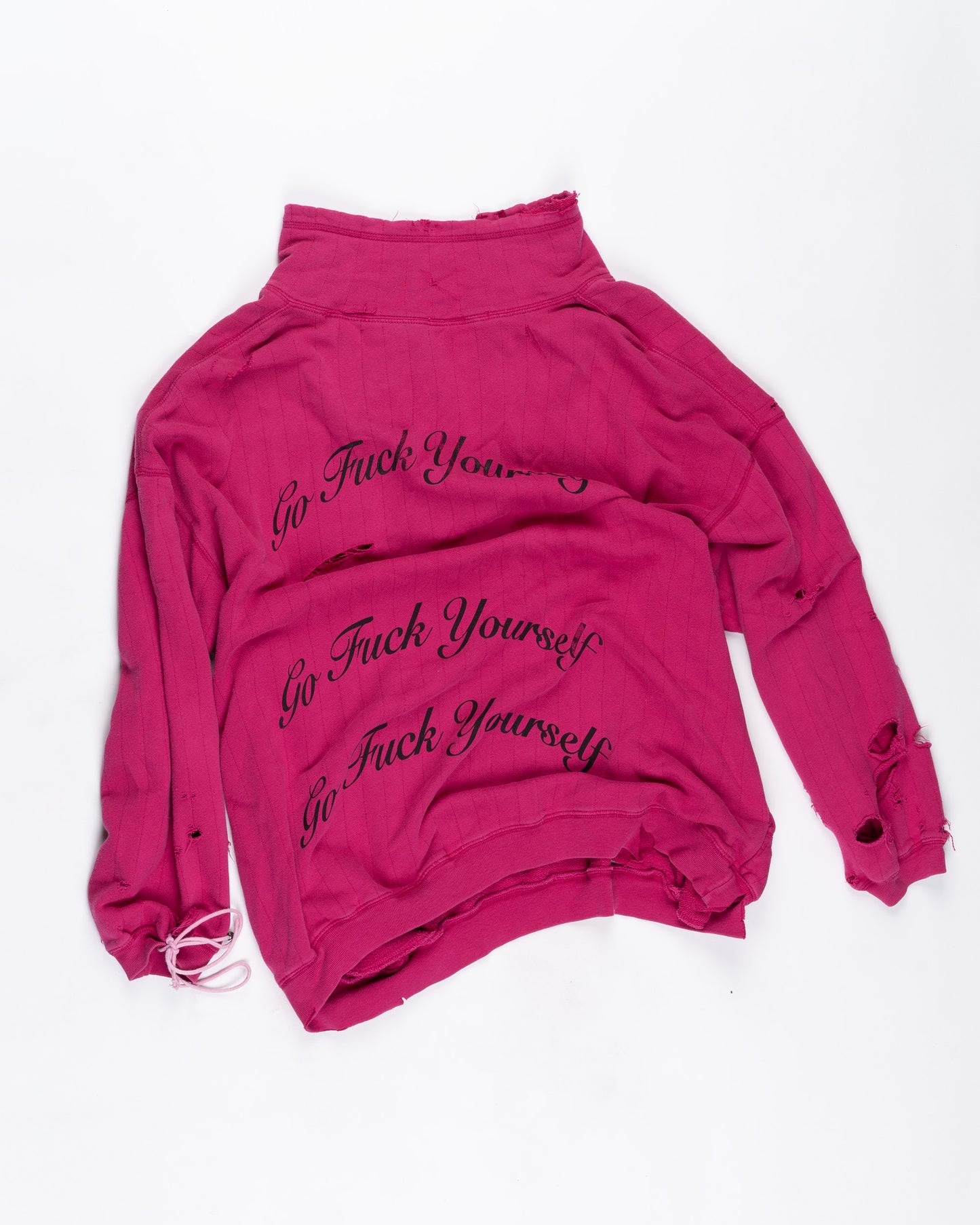 Magenta Thrashed Collared Sweater Size: Large