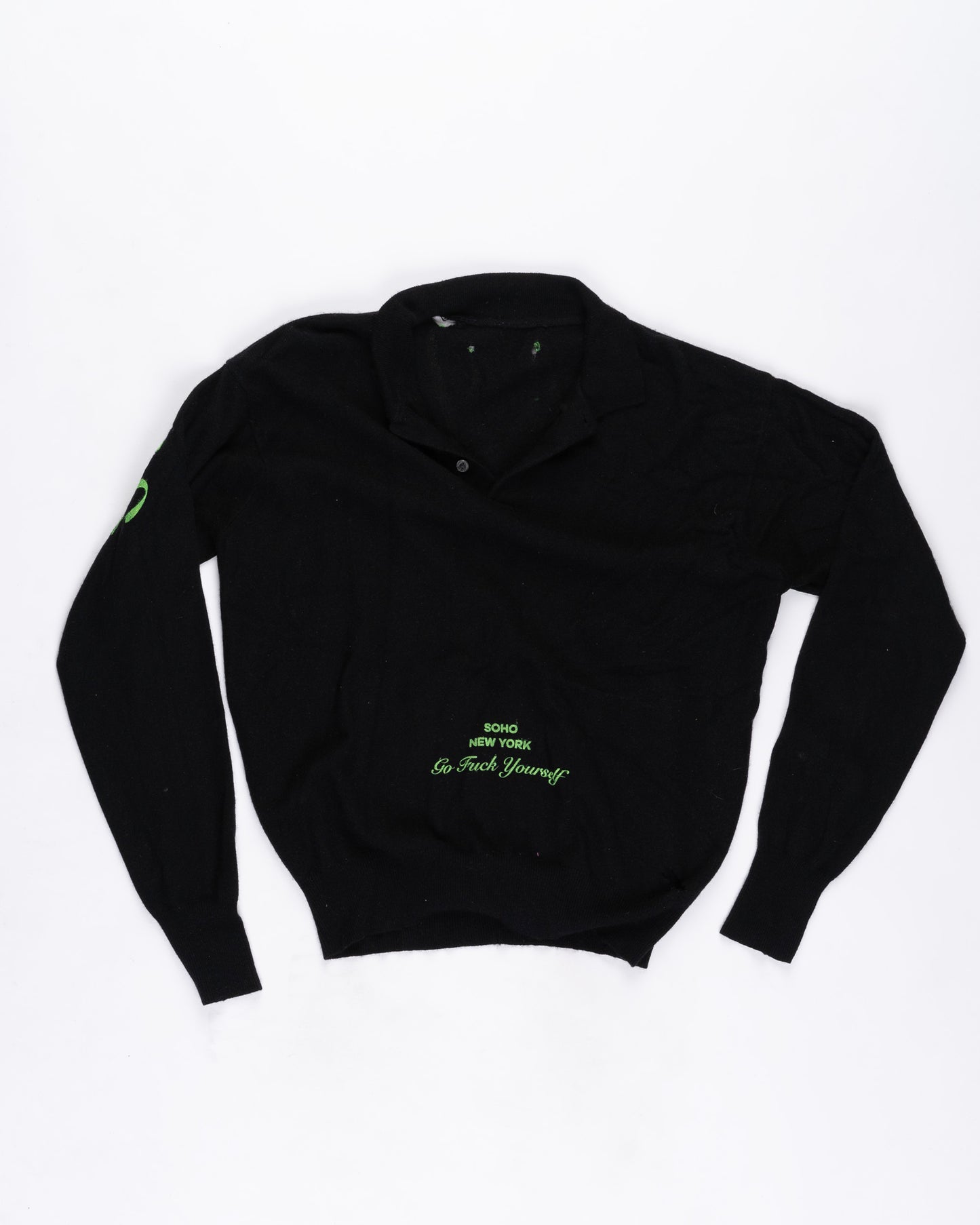 Black Cashmere Collared Sweater Size: Large