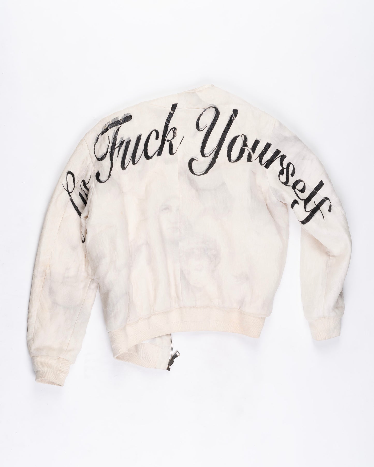 GIVENCHY Cream Silk Double Layer Bomber Size: Medium