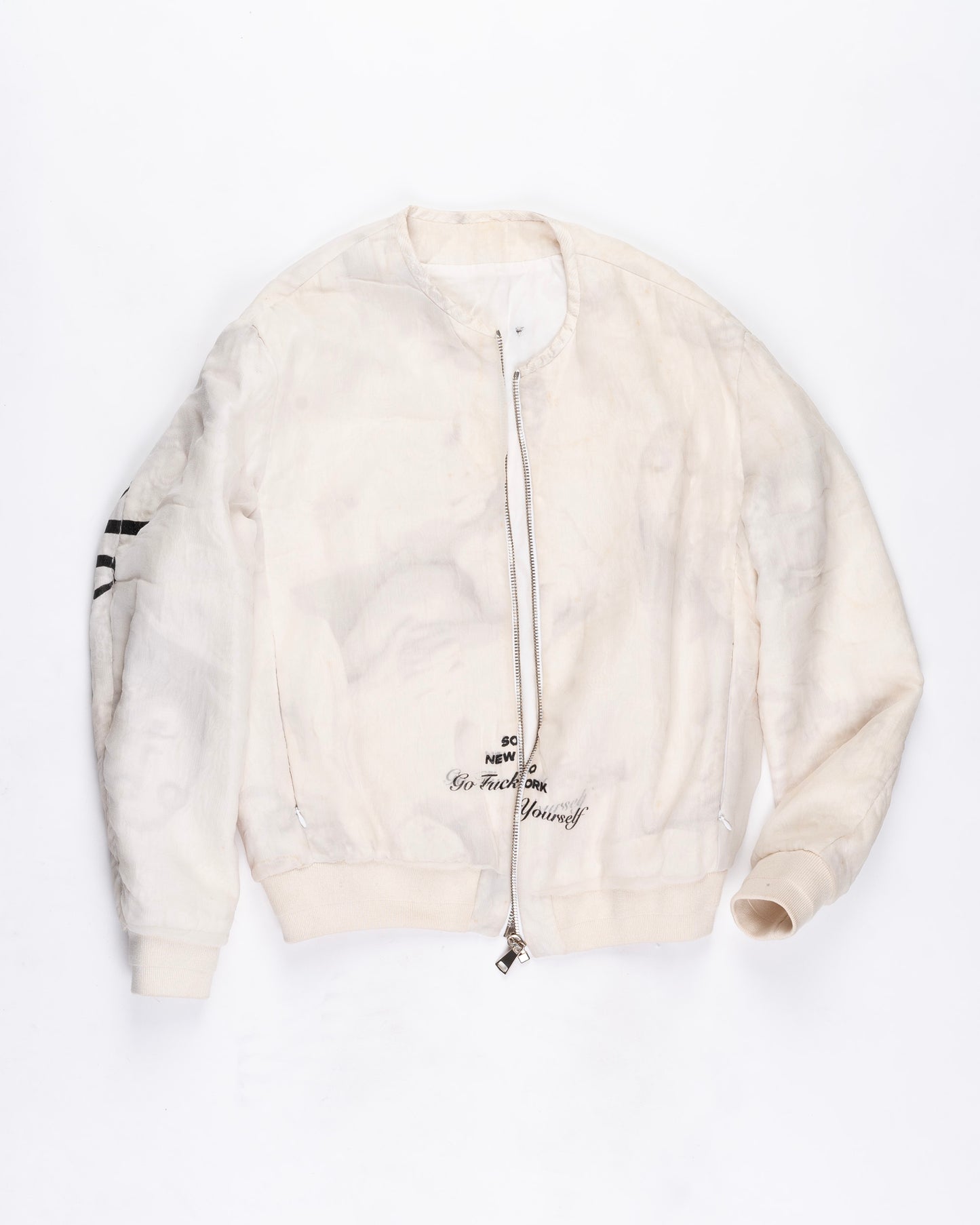 GIVENCHY Cream Silk Double Layer Bomber Size: Medium