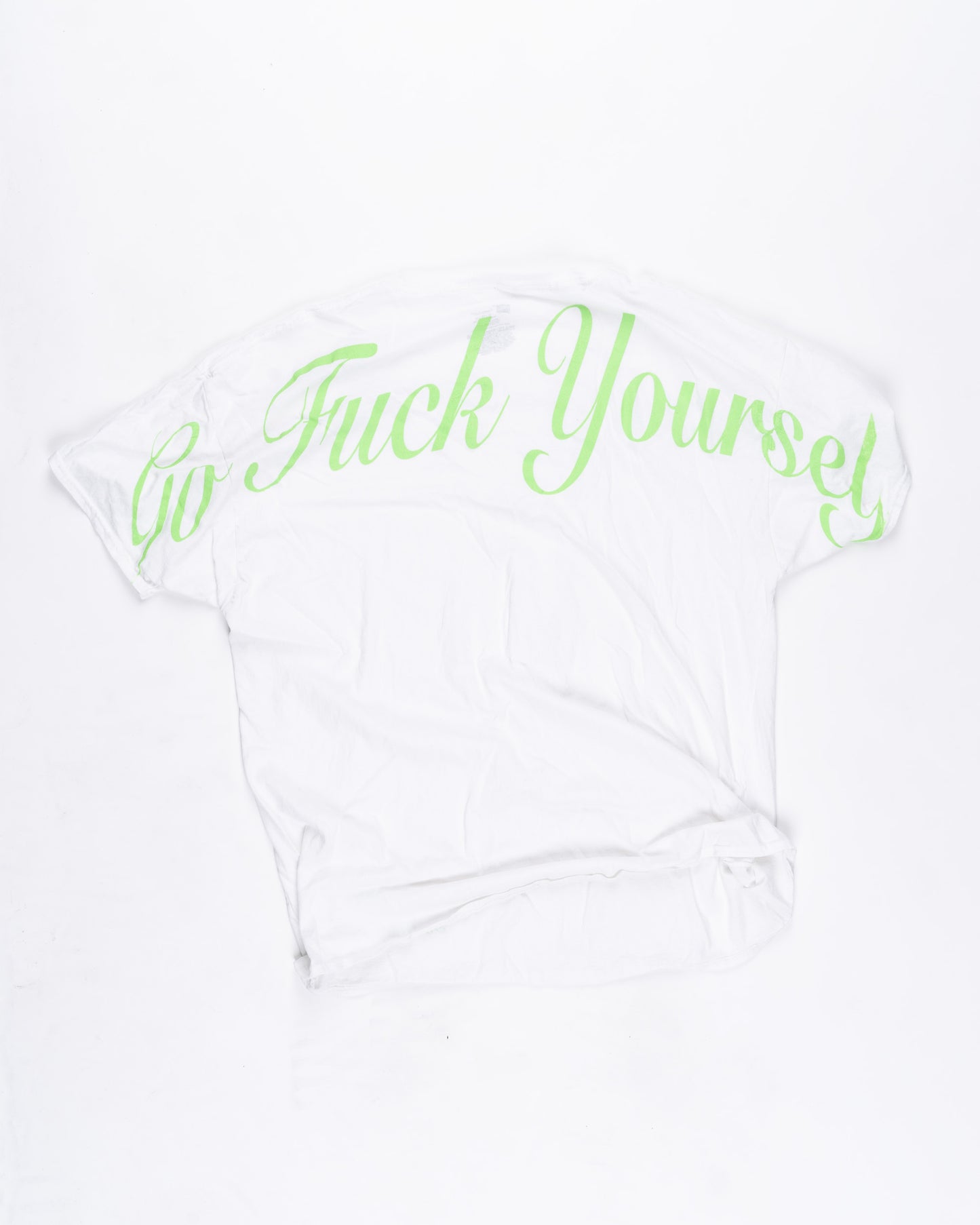 White With Green Print T-Shirt Size: XLarge