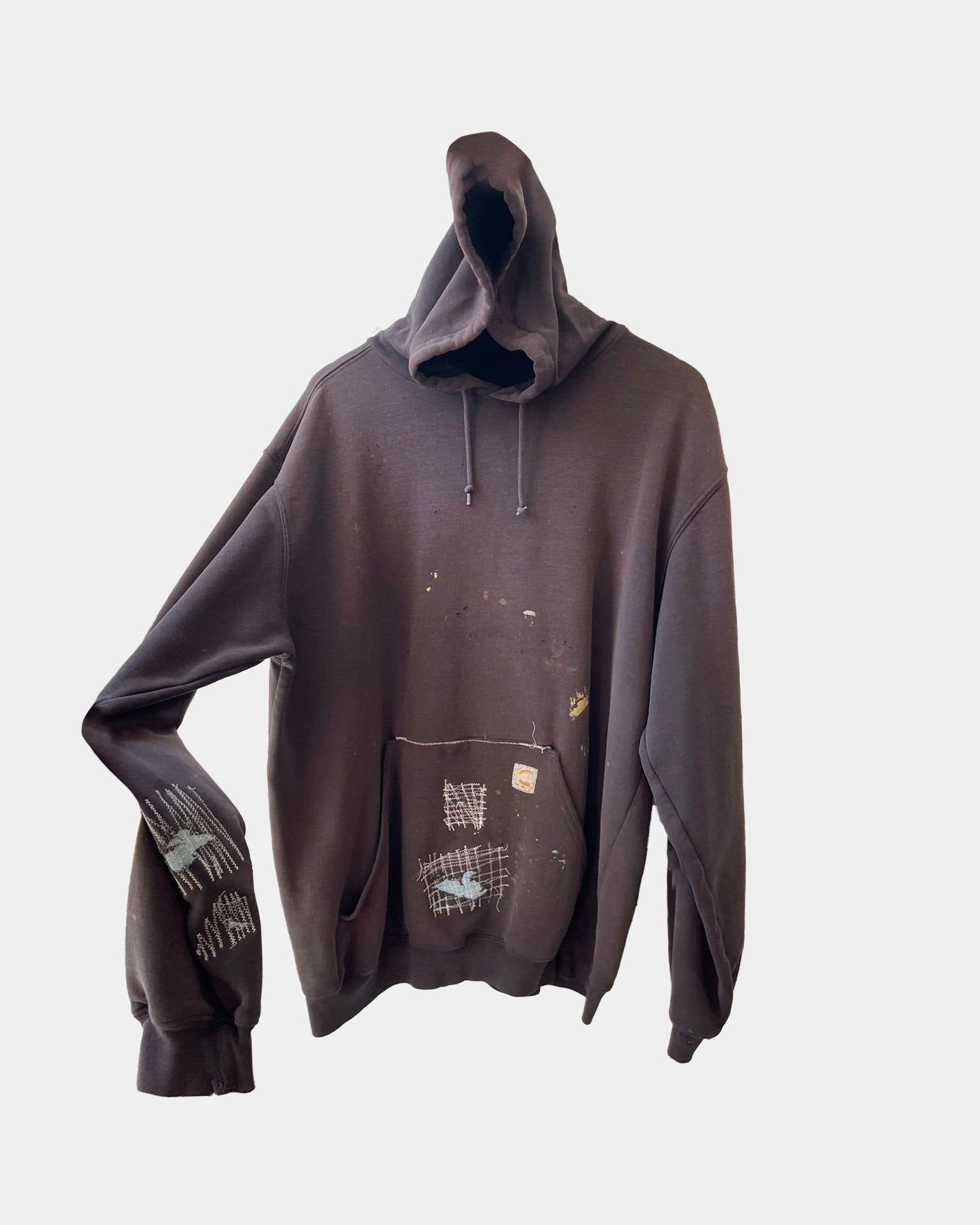 Vintage THRASHED Custom Carhartt PATCH WORK Hoodie XL XXL