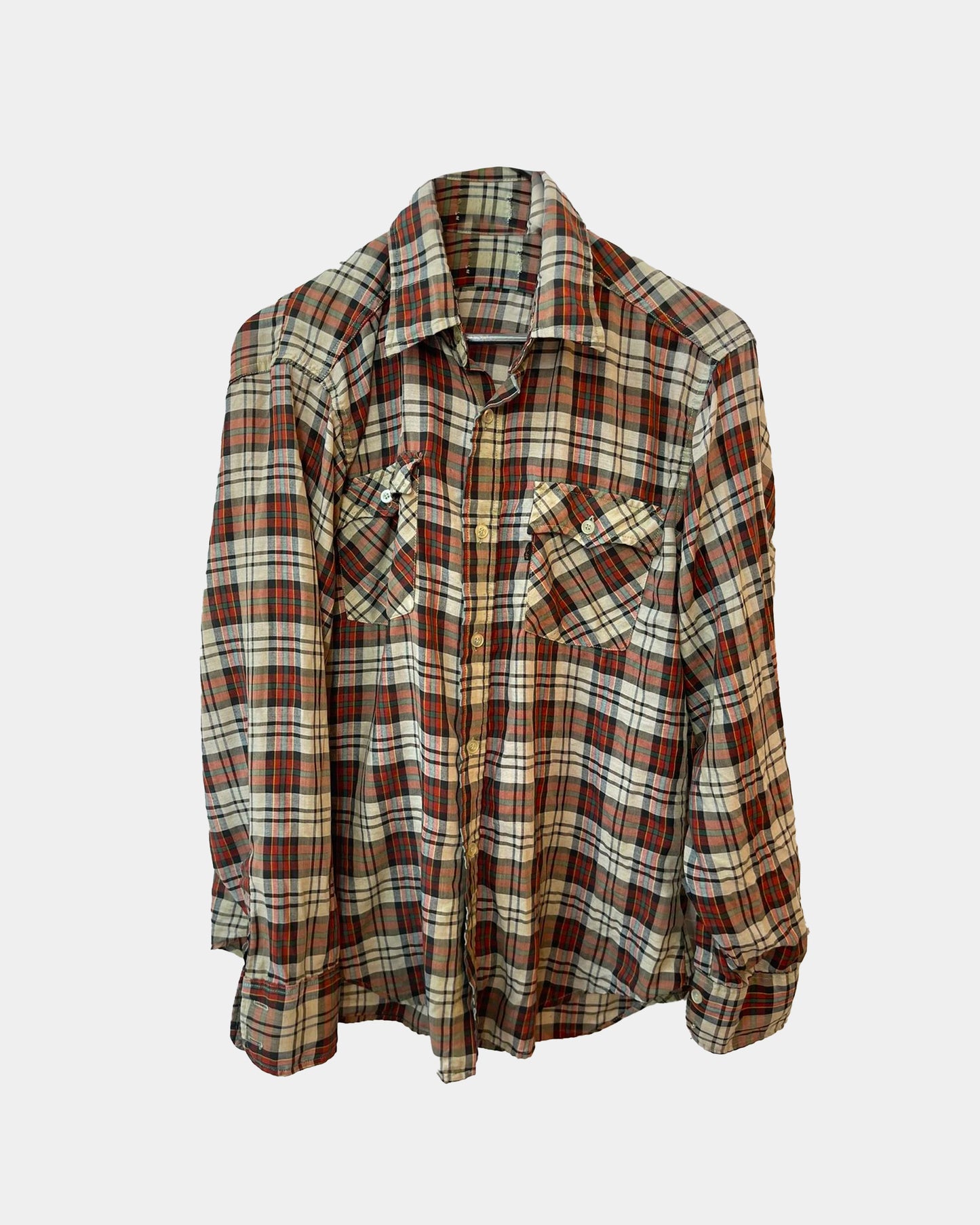 Vintage 90s LEVIS Thin Sheer Plaid Skater Shirt Grunge