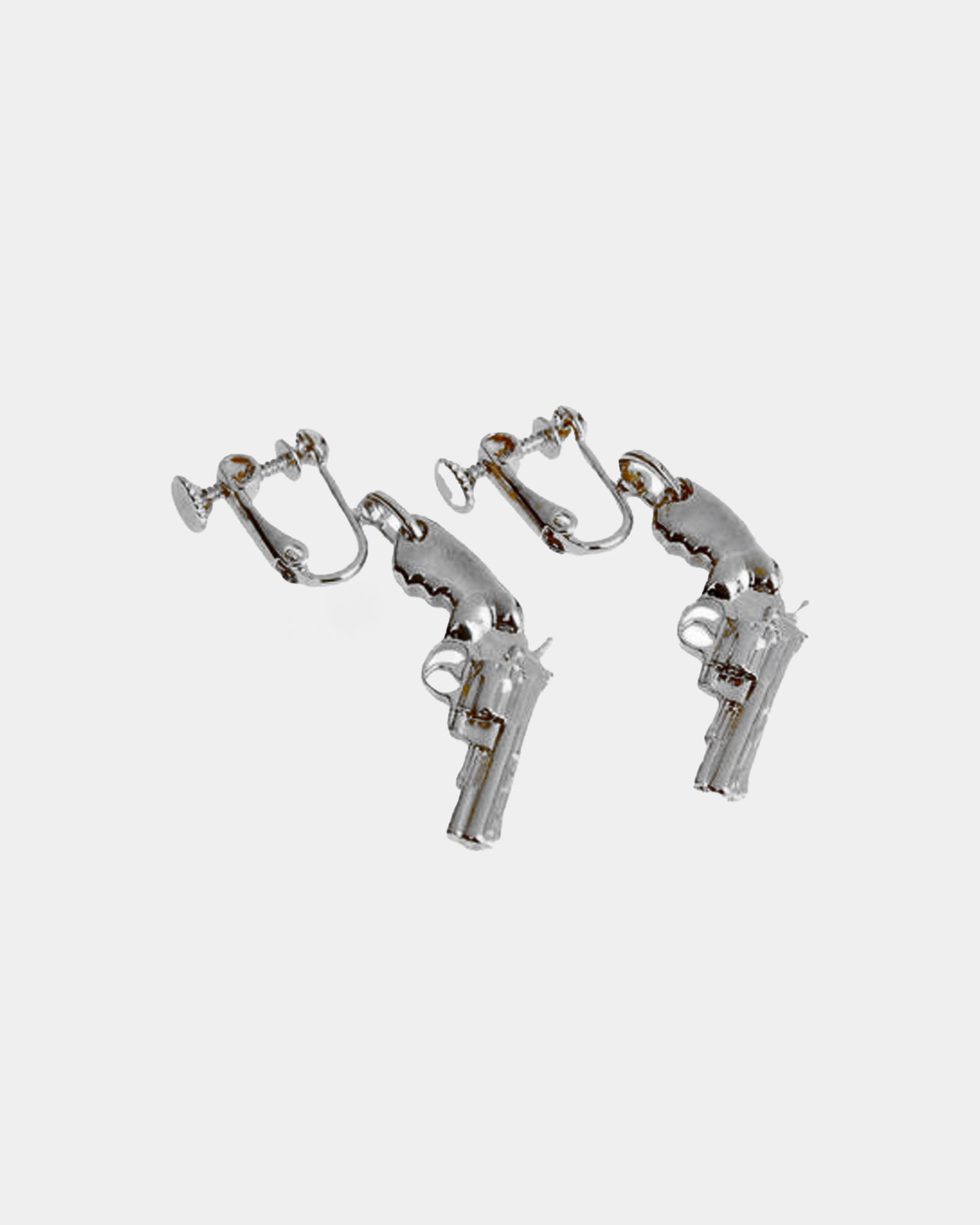 FW15 Revolver Gun Earrings NEW *RARE* SILVER Hedi