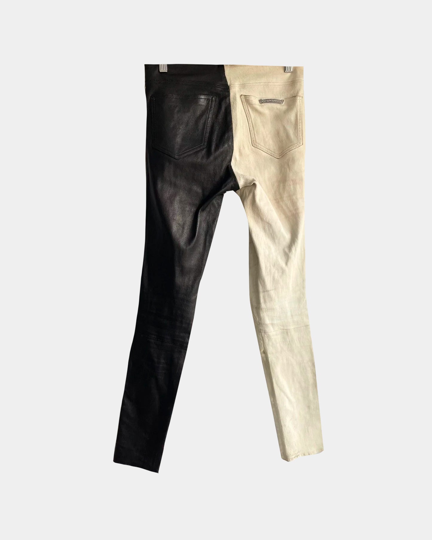 Chrome Hearts LEATHER Contrast Skinny Jeans Pants