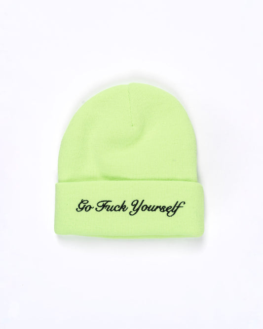 4G green Beanie with black Embroidery