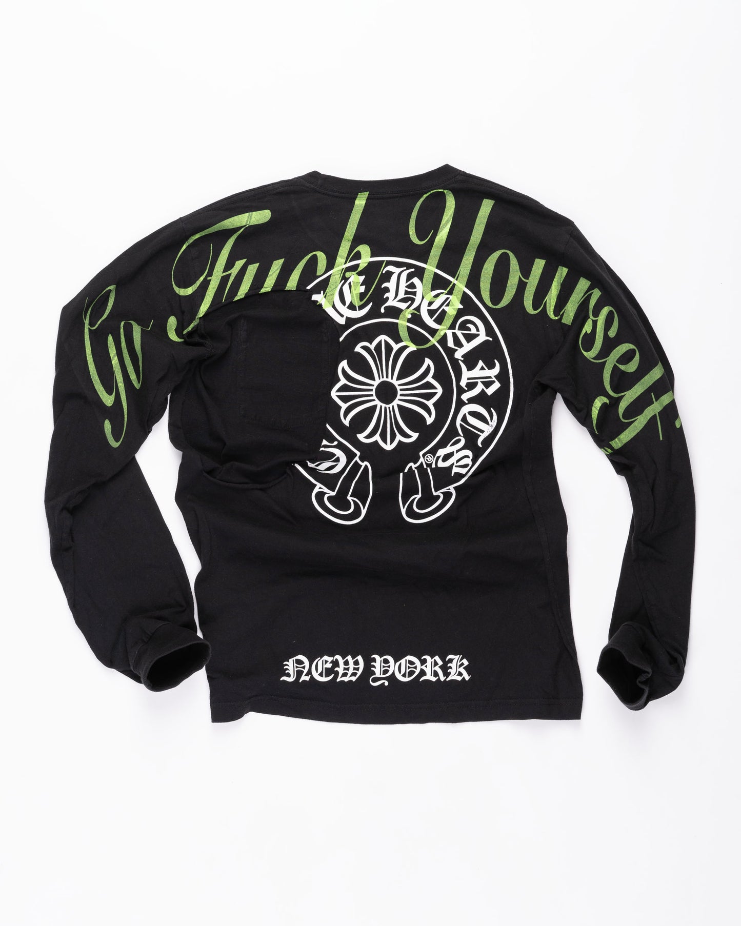 Ripped Chrome Hearts Long Sleeve Size: Large