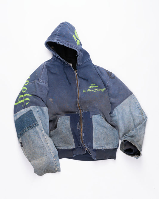 Denim Patchwork Carhart Jacket Size: XLarge