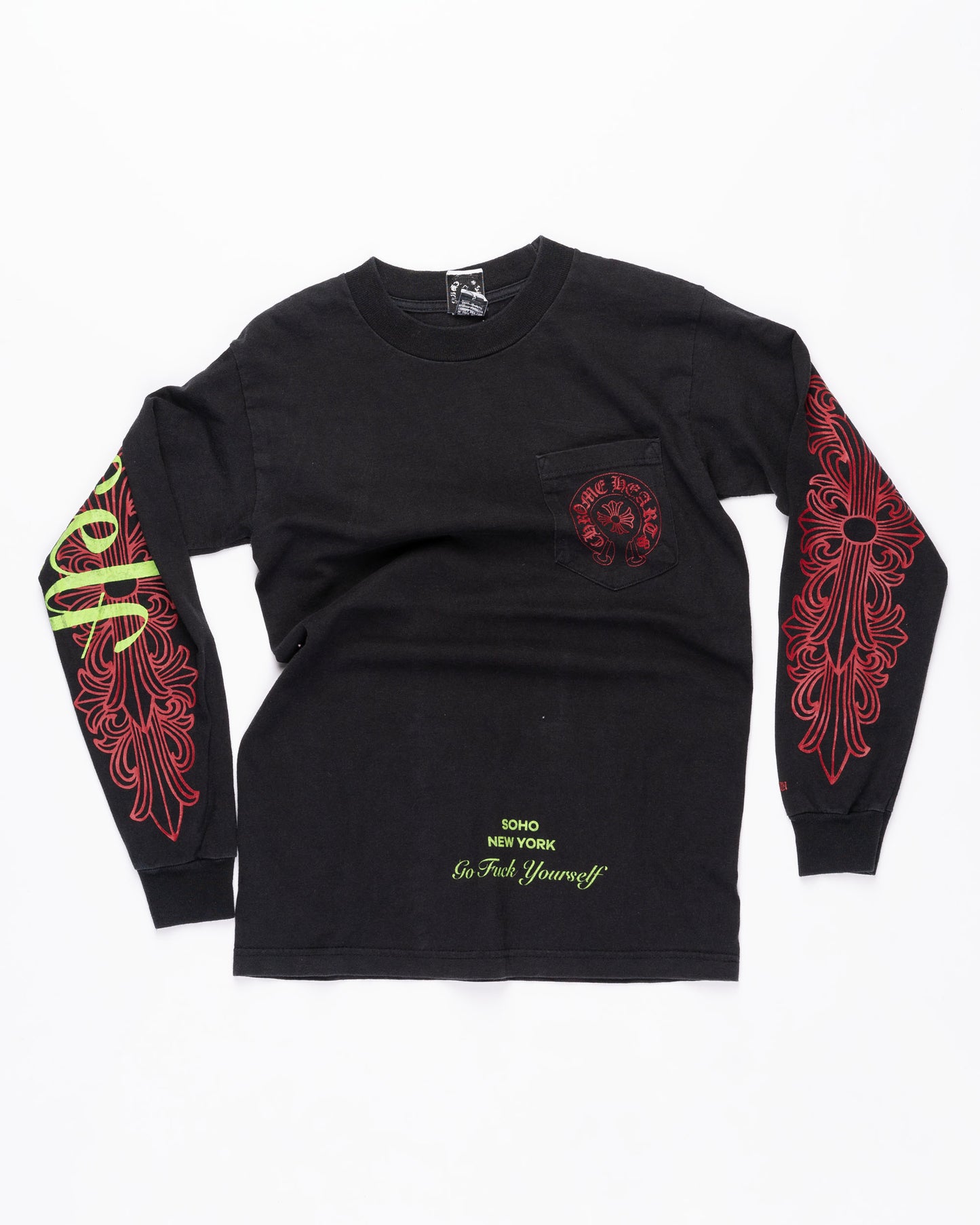 Black And Red Chrome Hearts Long Sleeve Size: Small