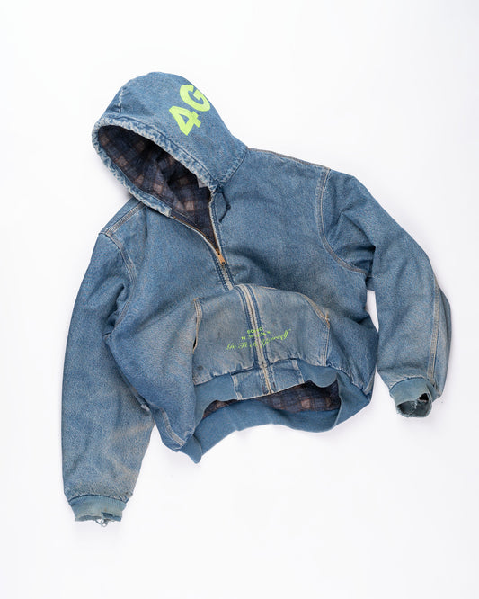 Denim Carhart Jacket With Flannel Lining Size: XXLarge