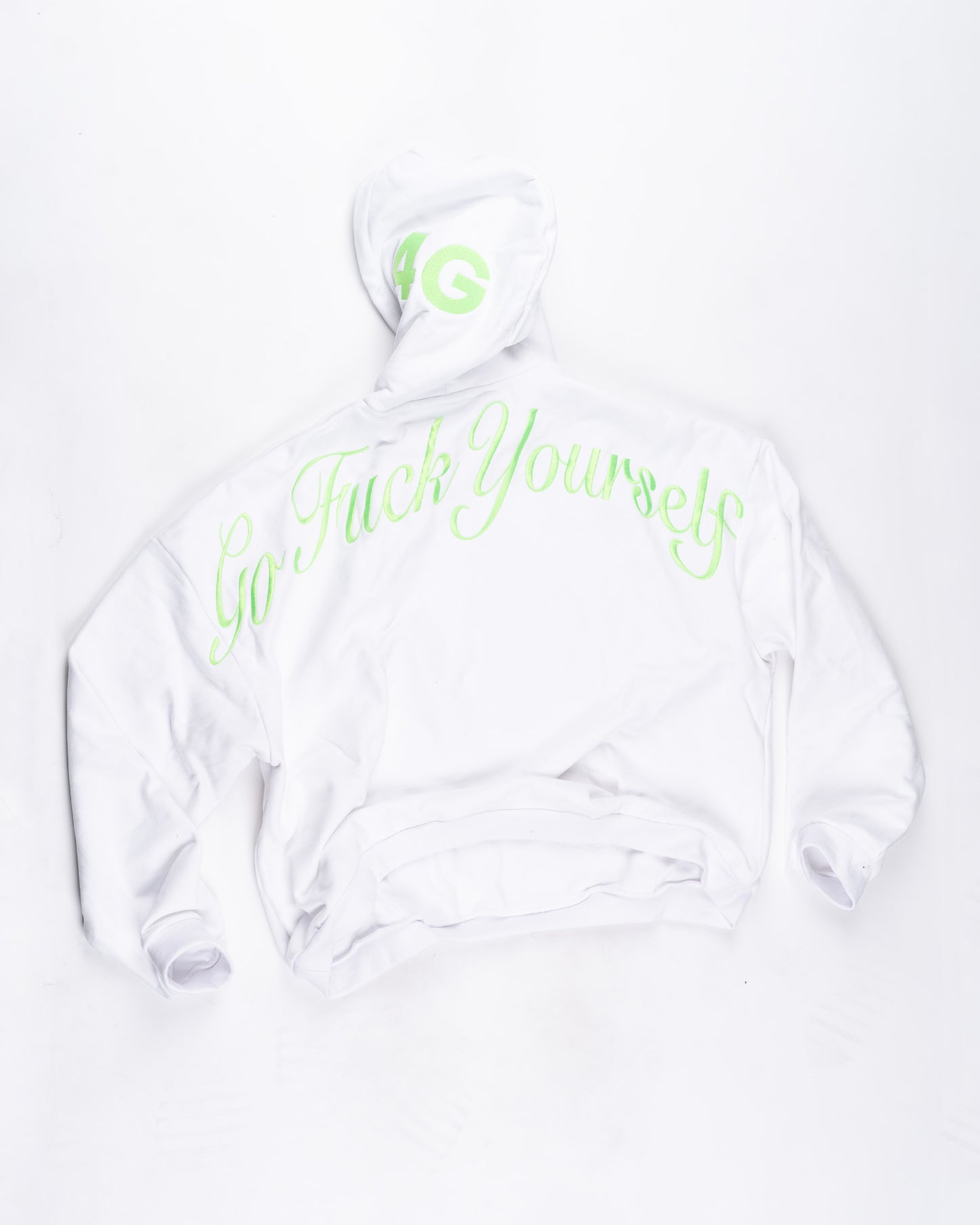 White Embroidered 4G Hoodie Size: Large