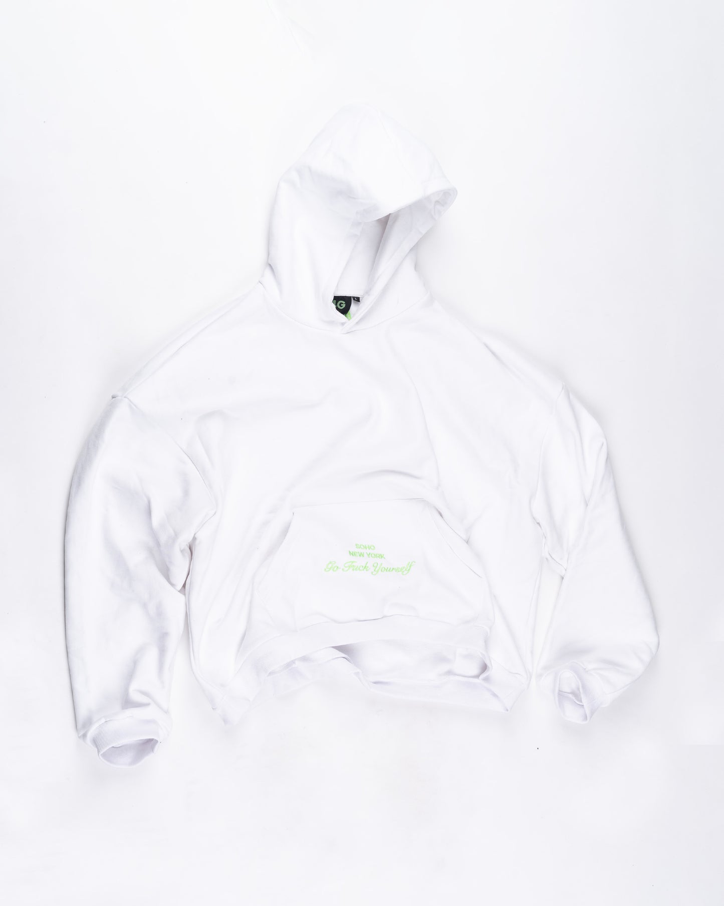 White Embroidered 4G Hoodie Size: Large