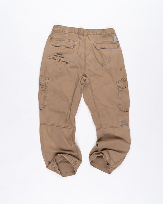 Tan Relaxed Fit Carhart Pants Size: 38