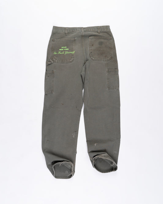 Army Green Cargo Carhart Pants Size: 33