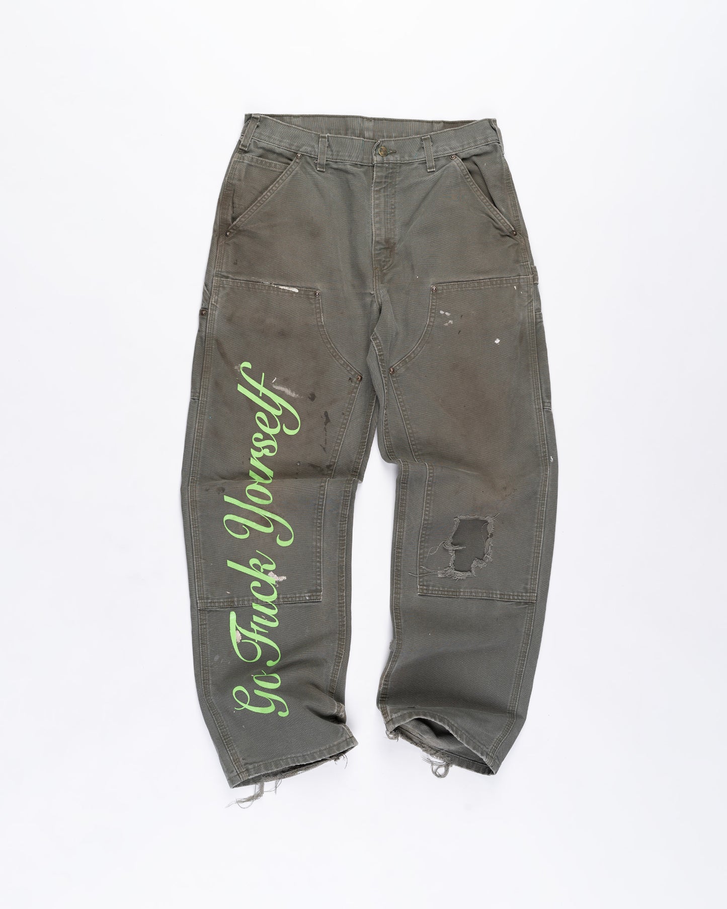 Army Green Cargo Carhart Pants Size: 33