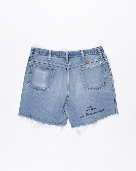 Rustler Blue Cut Off Shorts Size: 38