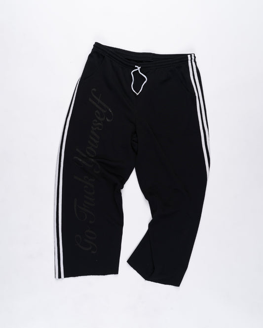 Black and White Sweat Capris Size: Large