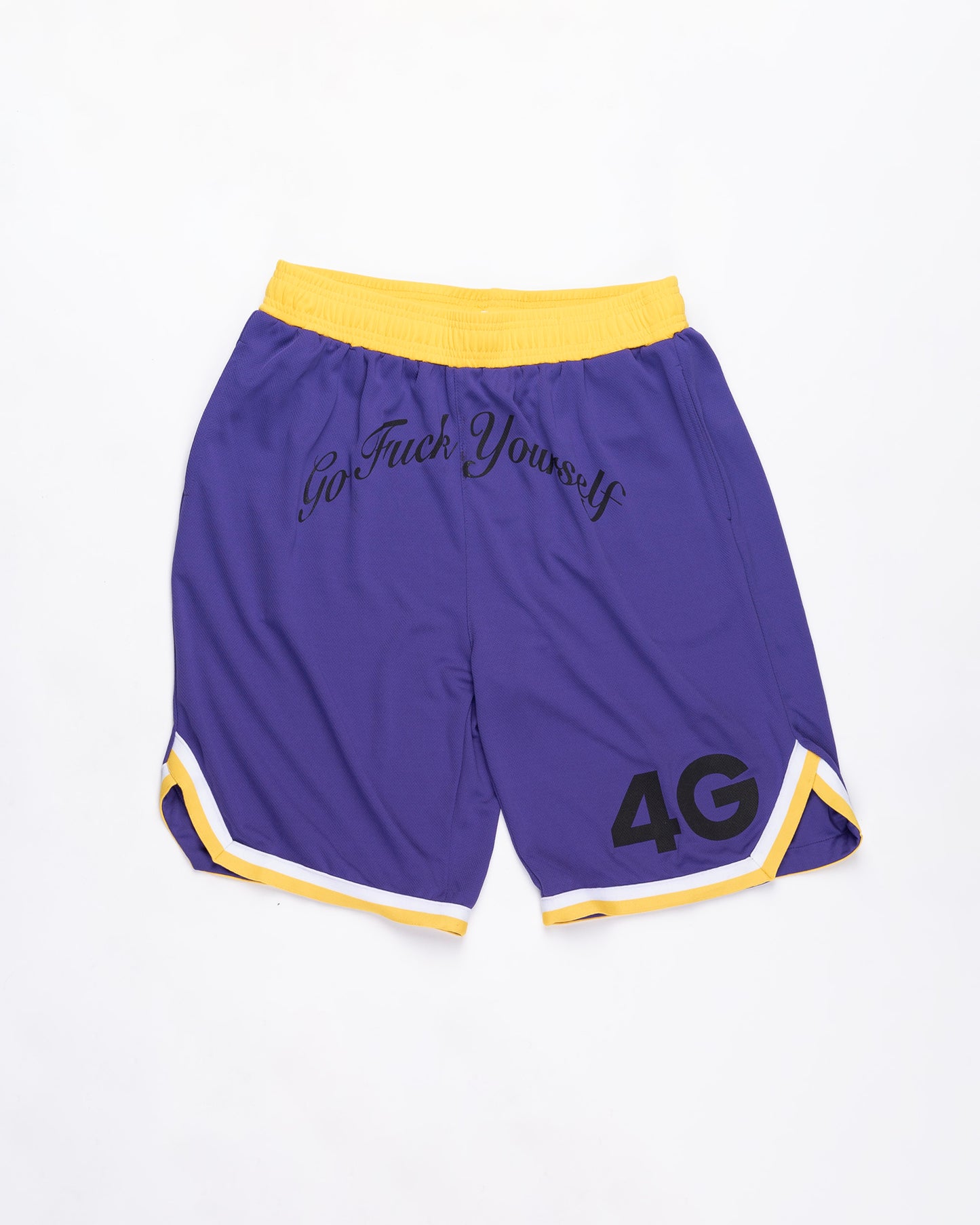 Purple and Gold Basketball Shorts Size: Large