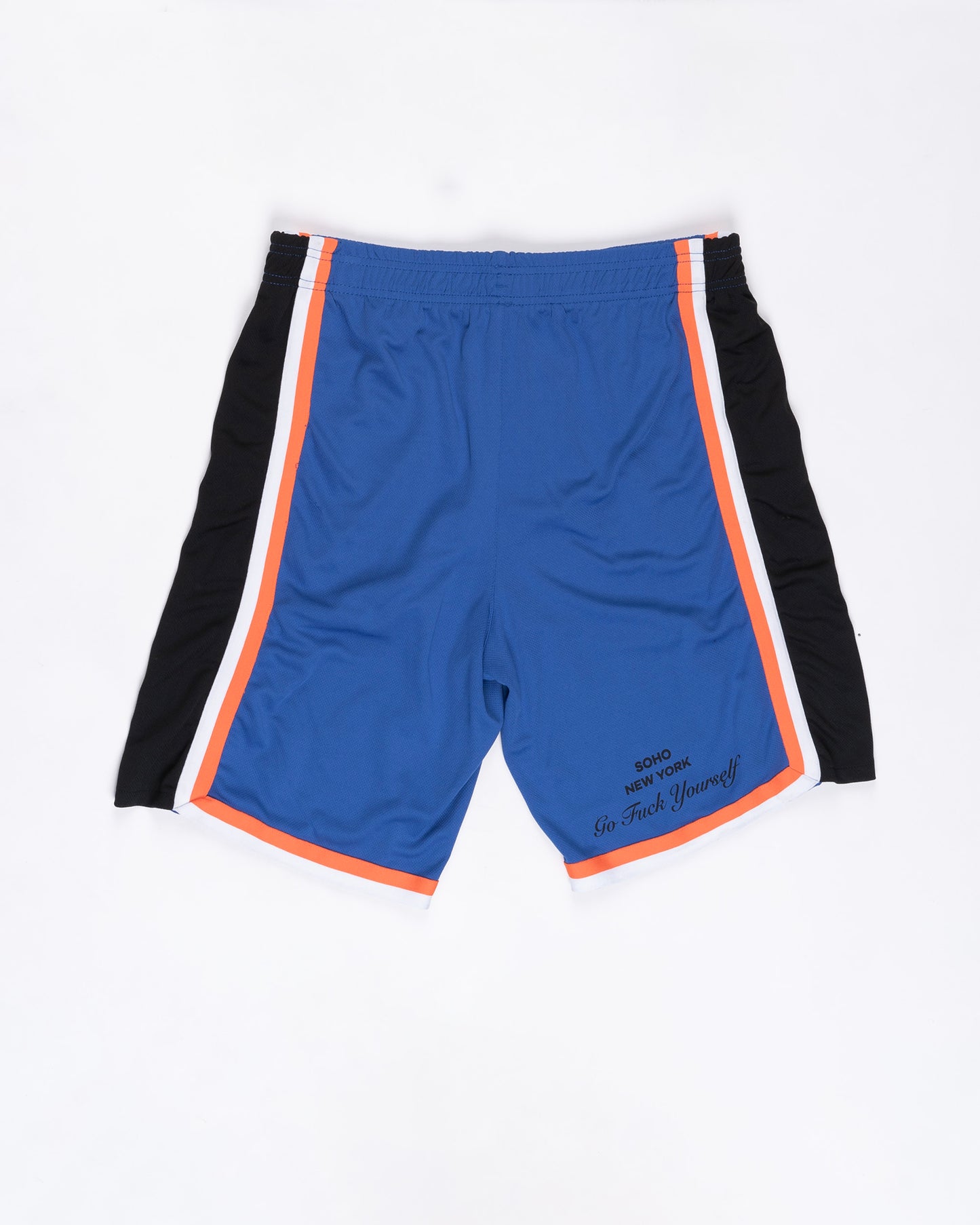 Blue Orange Black And White Basketball Shorts Size: Large