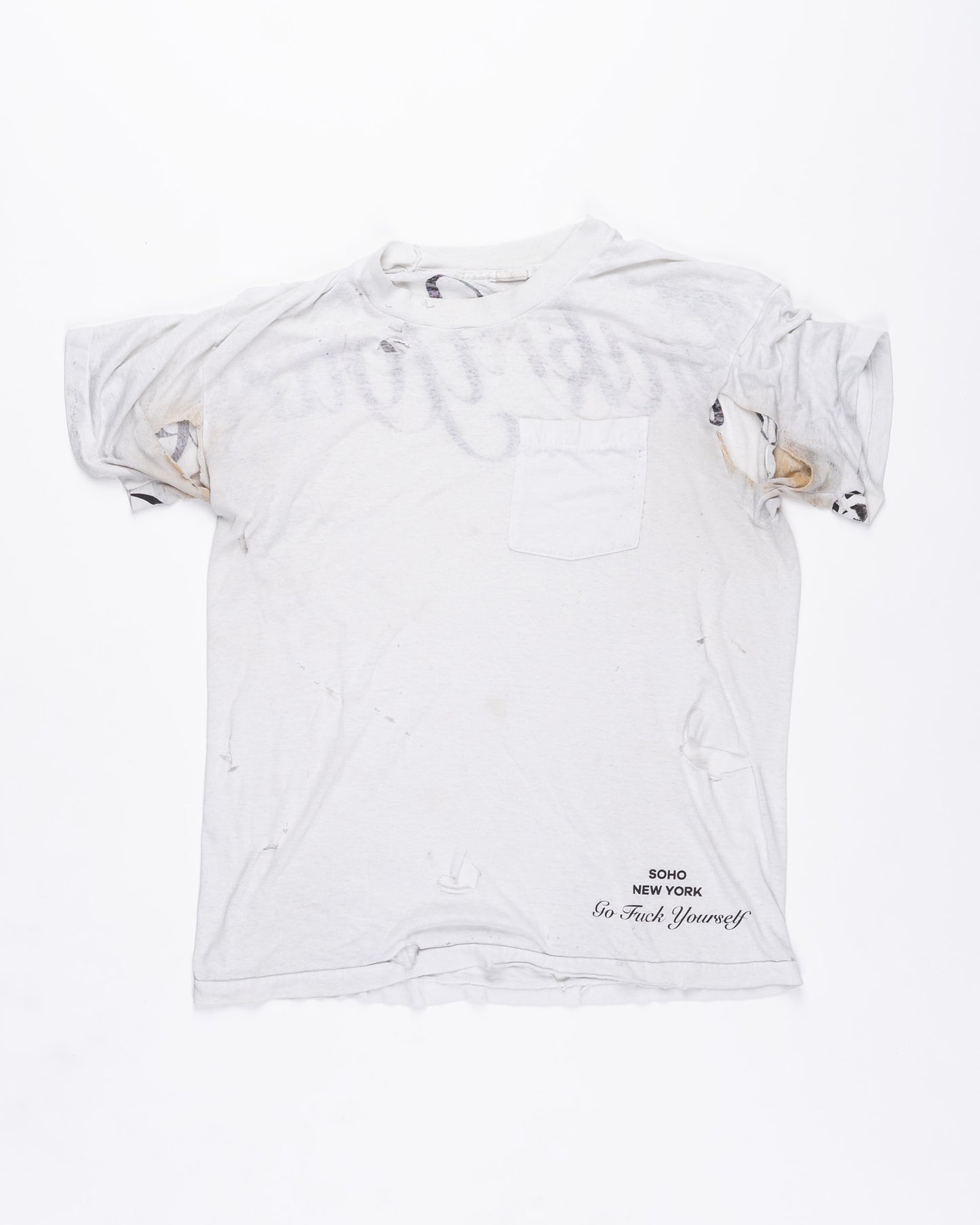 White Thrashed T-Shirt Size: Large