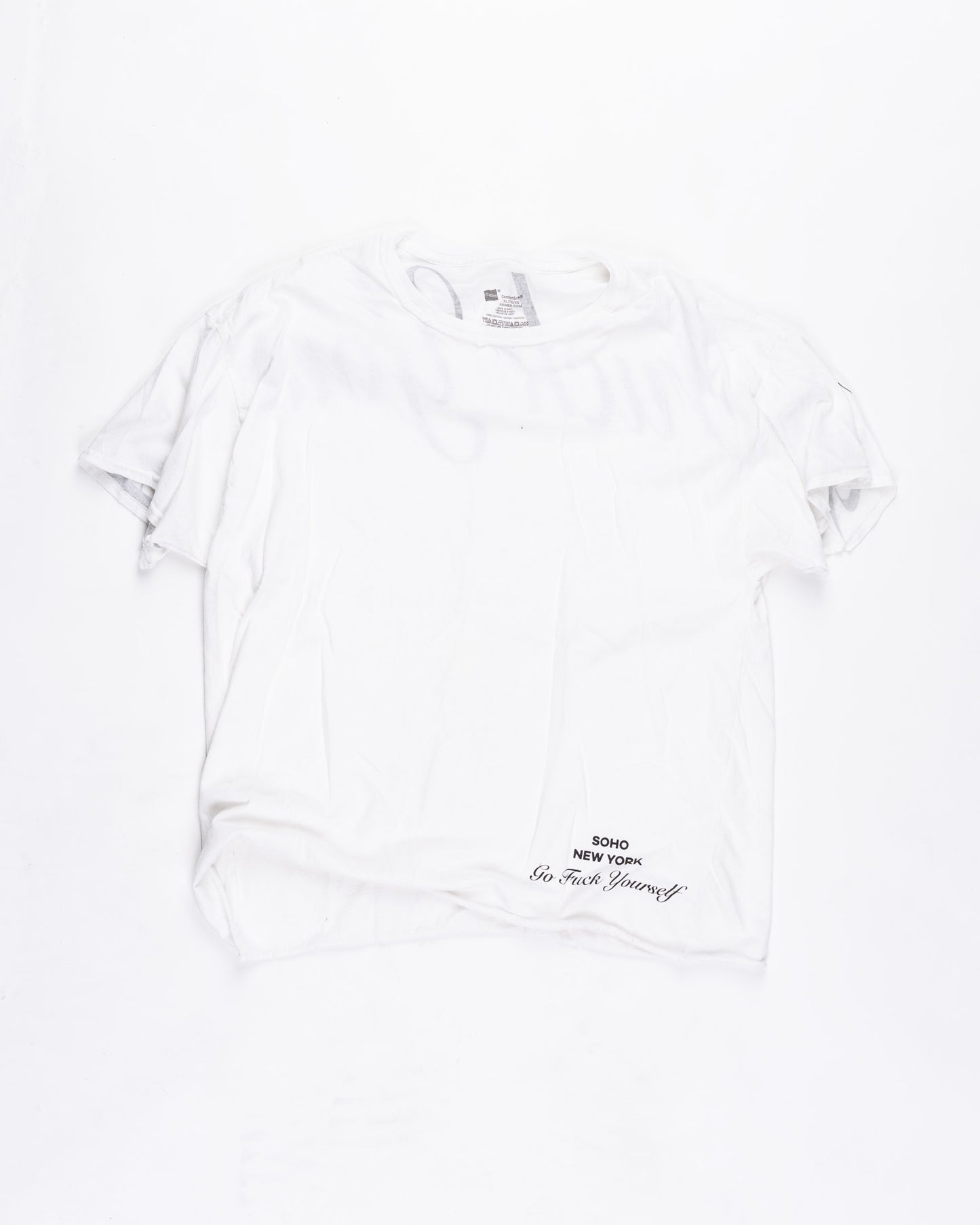 White With Black Print T-Shirt Size: Medium