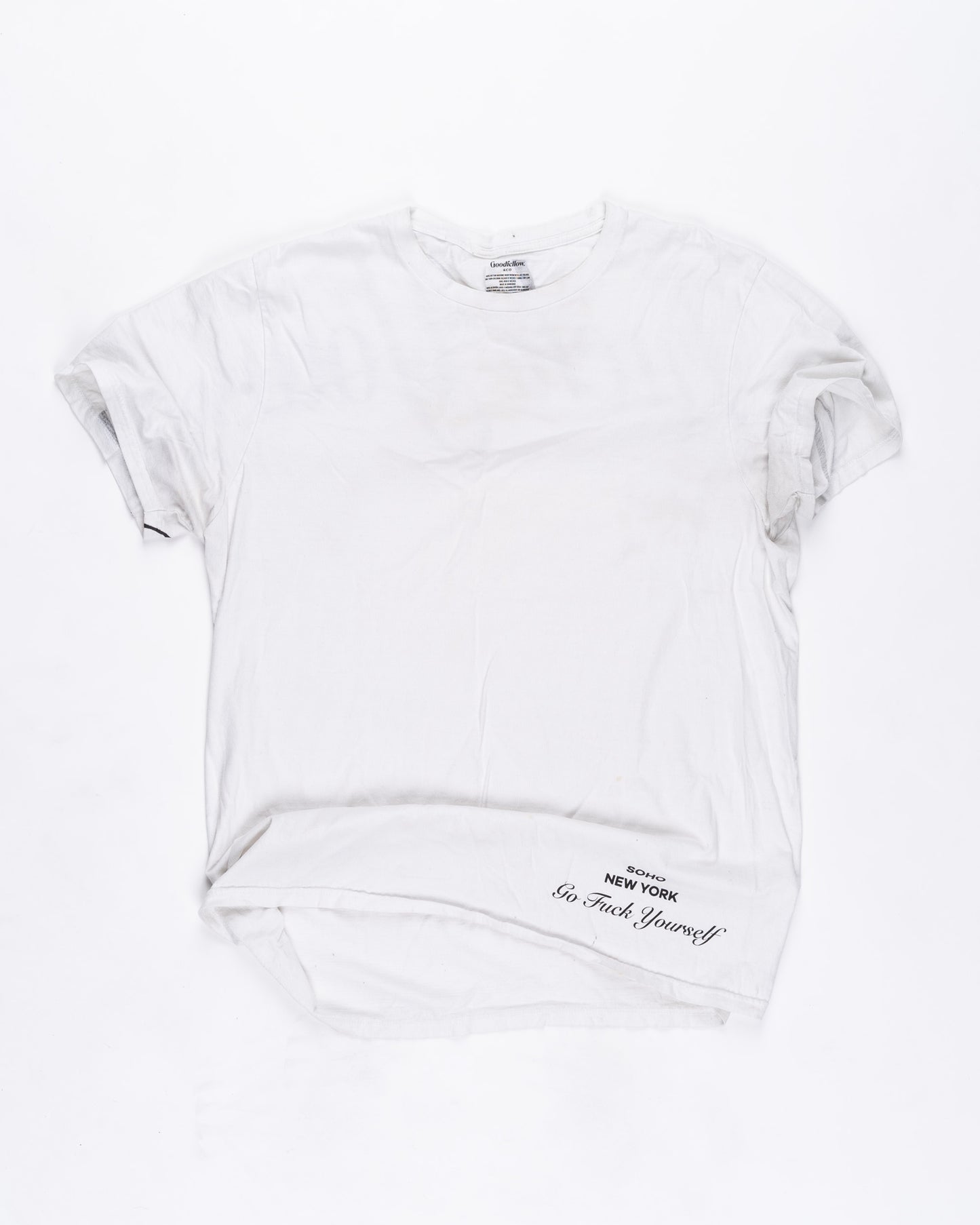White Cotton T-Shirt Size: Large