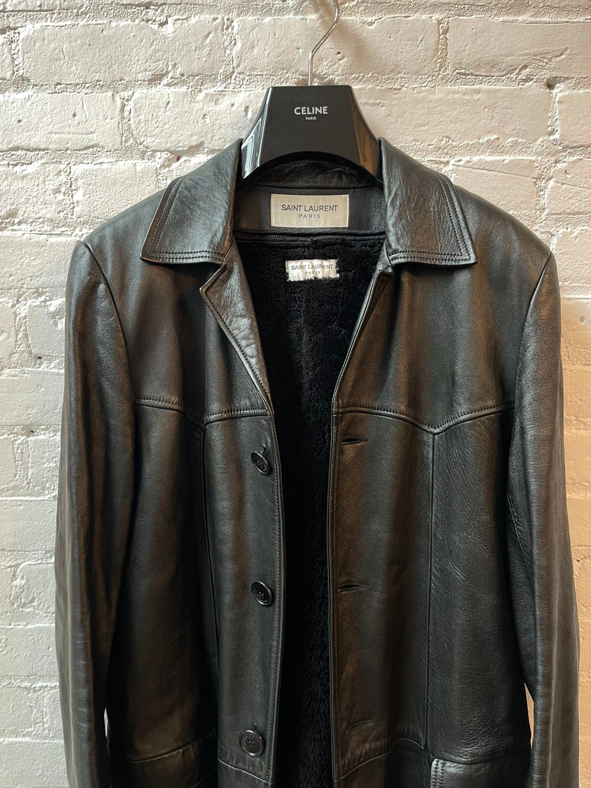 SLP FW15 Runway Leather Trench Shearling Interior EU50