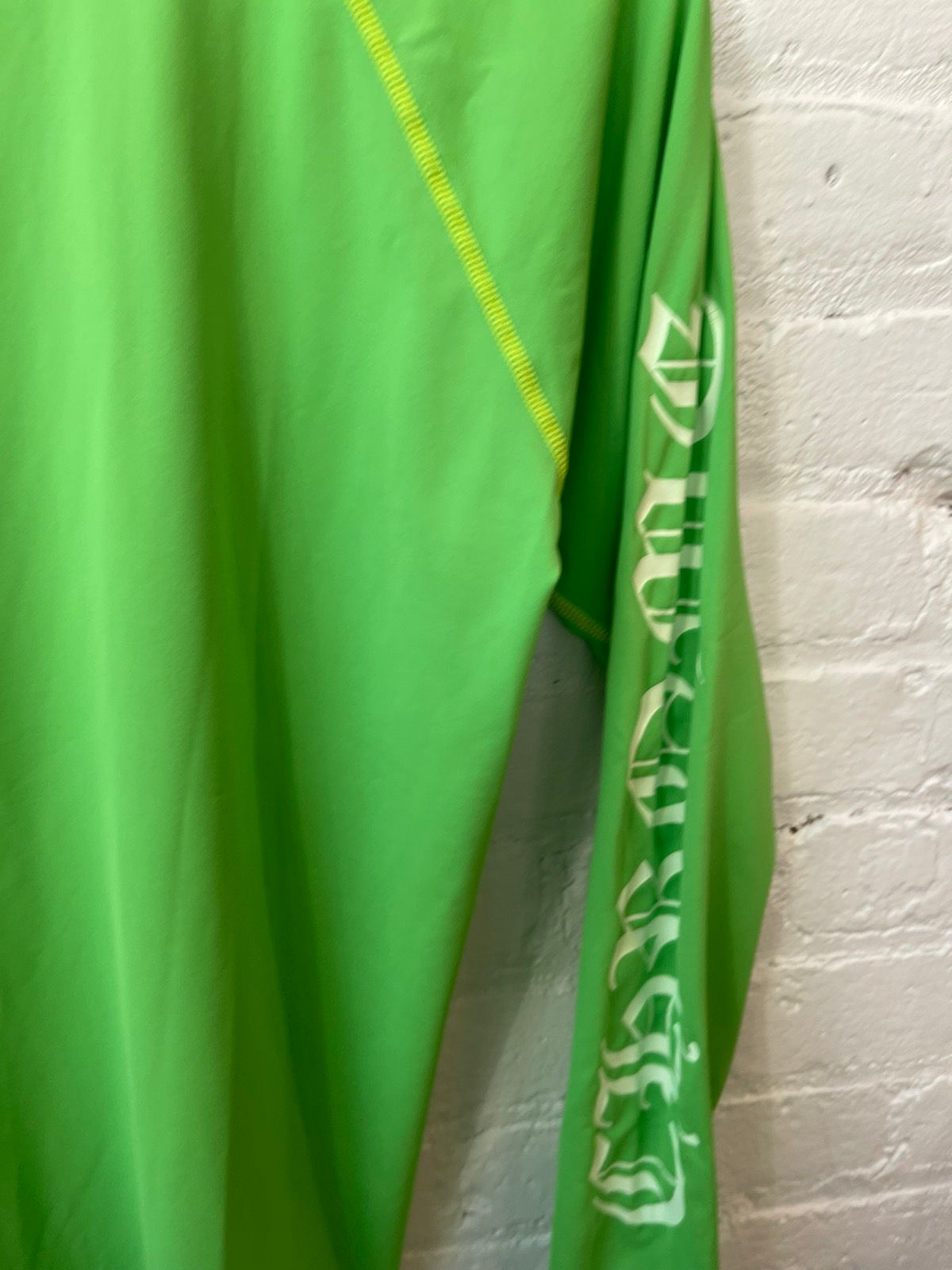 Chrome Hearts Lime Green Athletic Stretch Rash Guard Shirt
