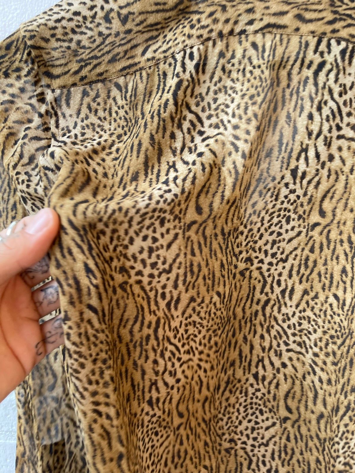 SLP 1/1 Proto Sample 100% SILK SHEER LEOPARD TIGER Shirt