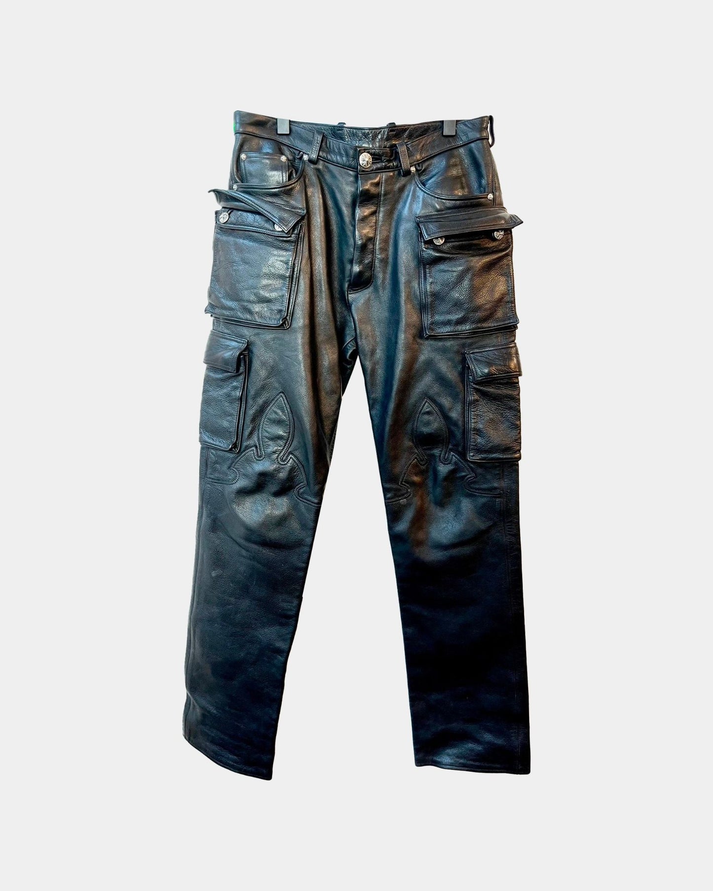 Chrome Hearts FULL LEATHER 9PKT Fatigue Cargo Pants Jeans