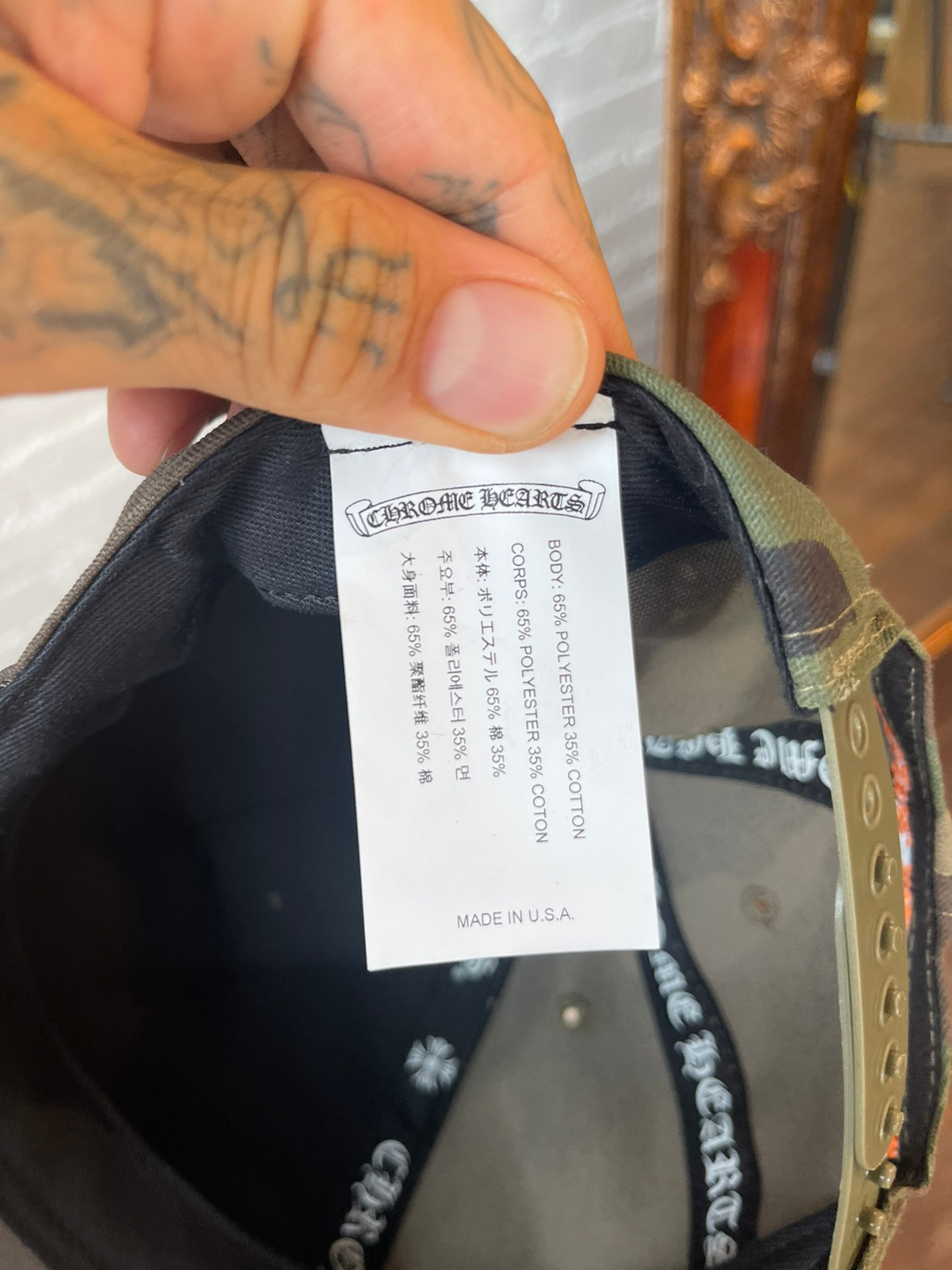 Chrome Hearts Camo Snapback Hat 2022 Rare